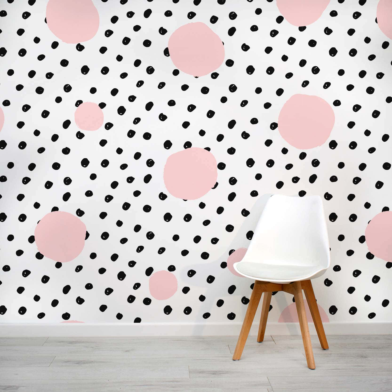 A Pink And White Pattern Of Polka Dots Background