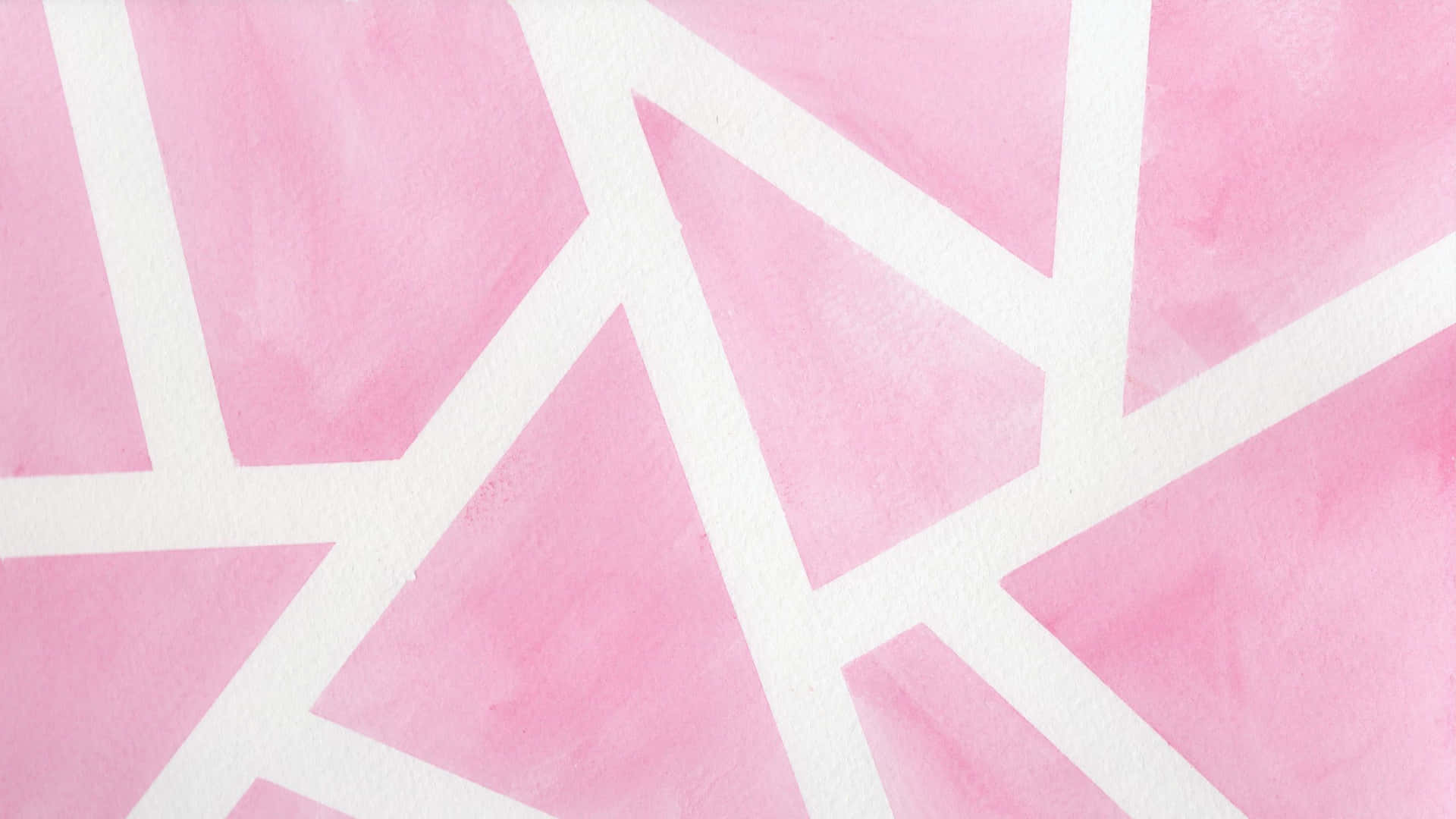 A Pink And White Watercolor Painting With Geometric Shapes Background