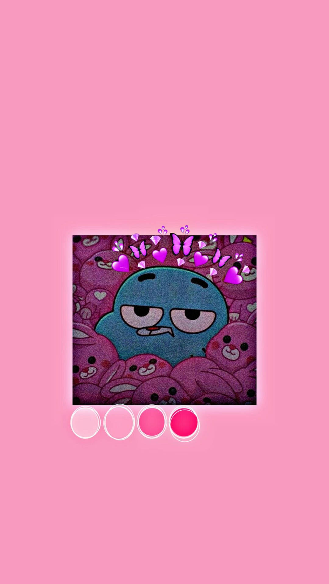 A Pink Background With A Cartoon Character On It Background