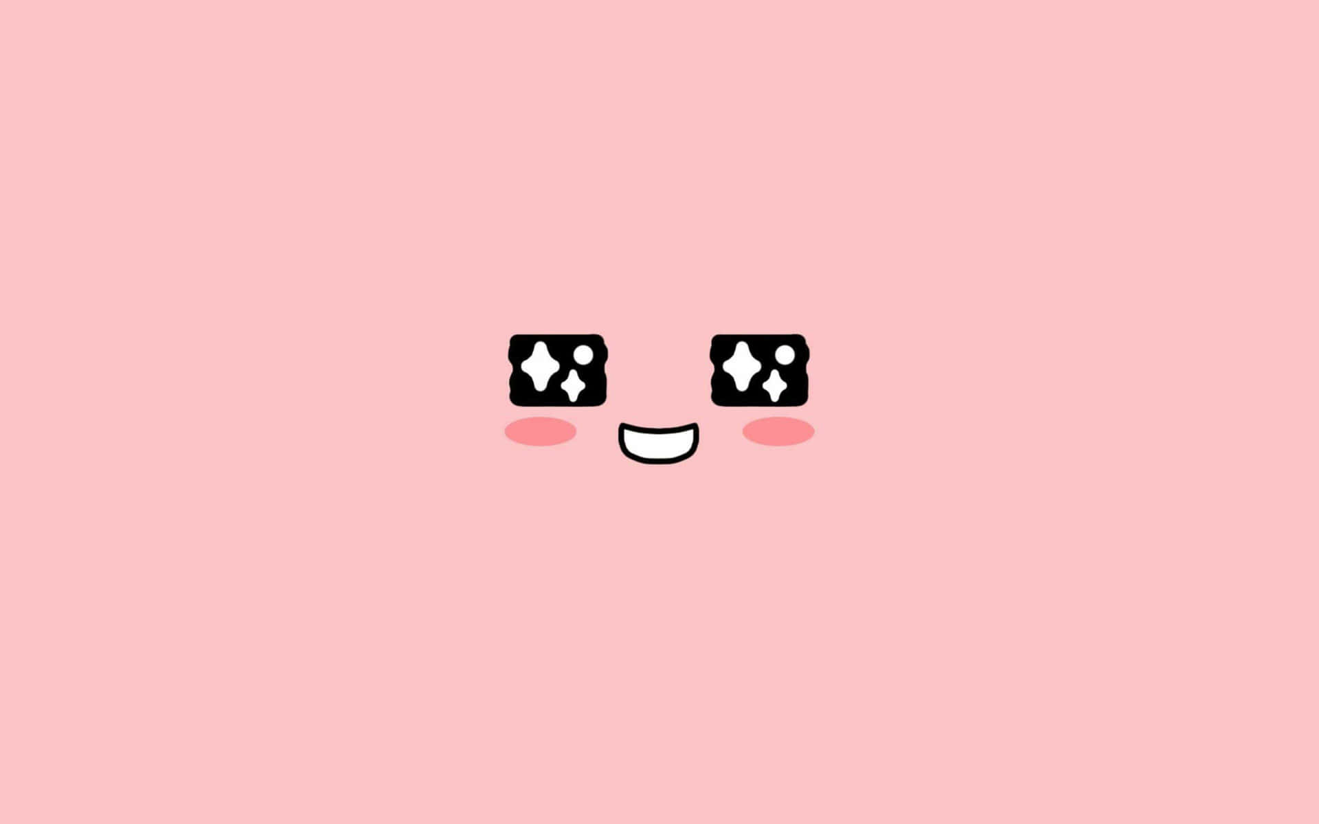 A Pink Background With A Cute Face On It Background