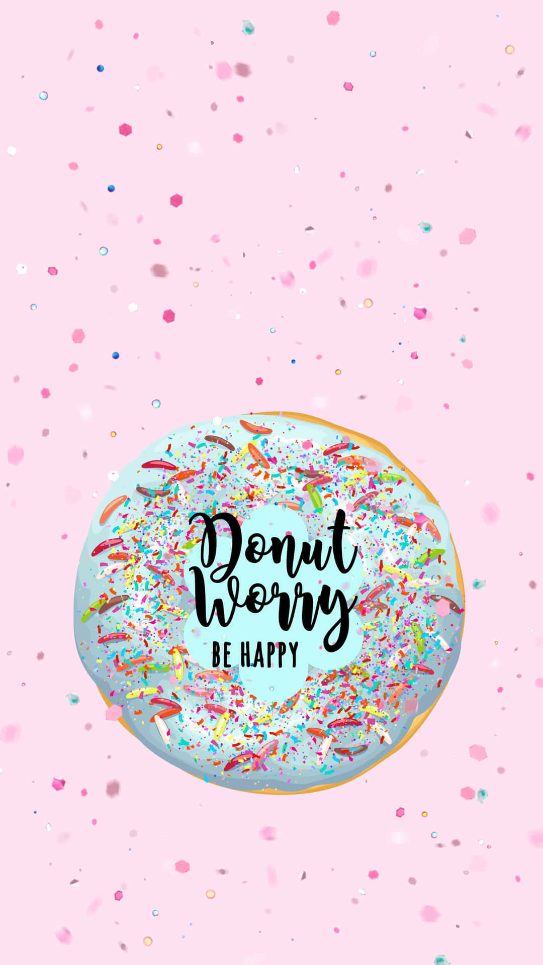 A Pink Background With A Donut On It