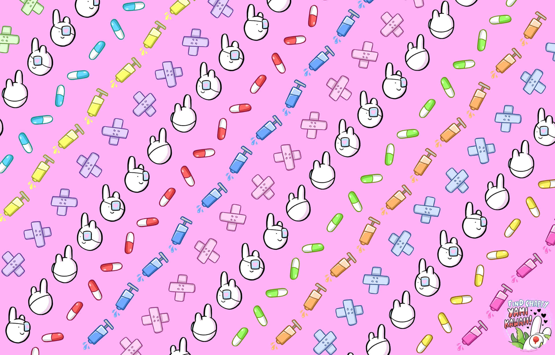 A Pink Background With A Lot Of Different Colored Objects Background