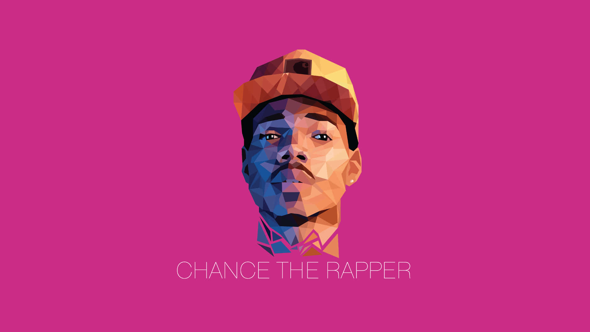 A Pink Background With A Man In A Hat Background
