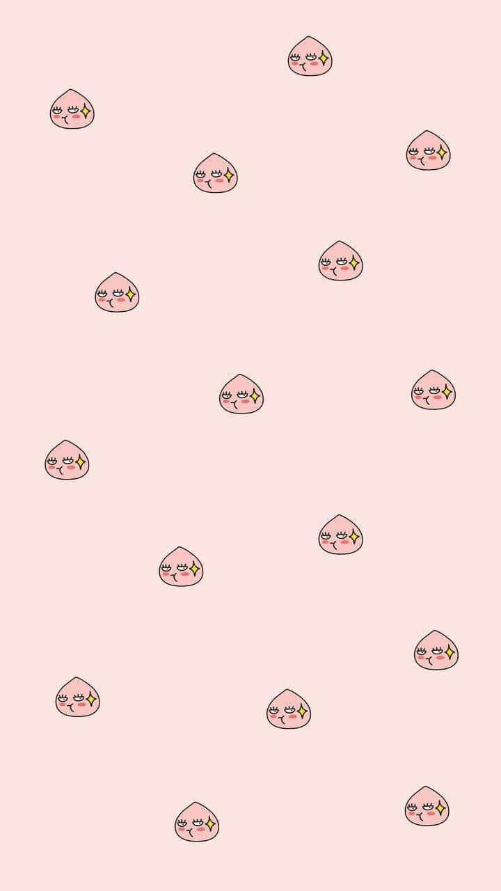 A Pink Background With A Pattern Of Little Eyes