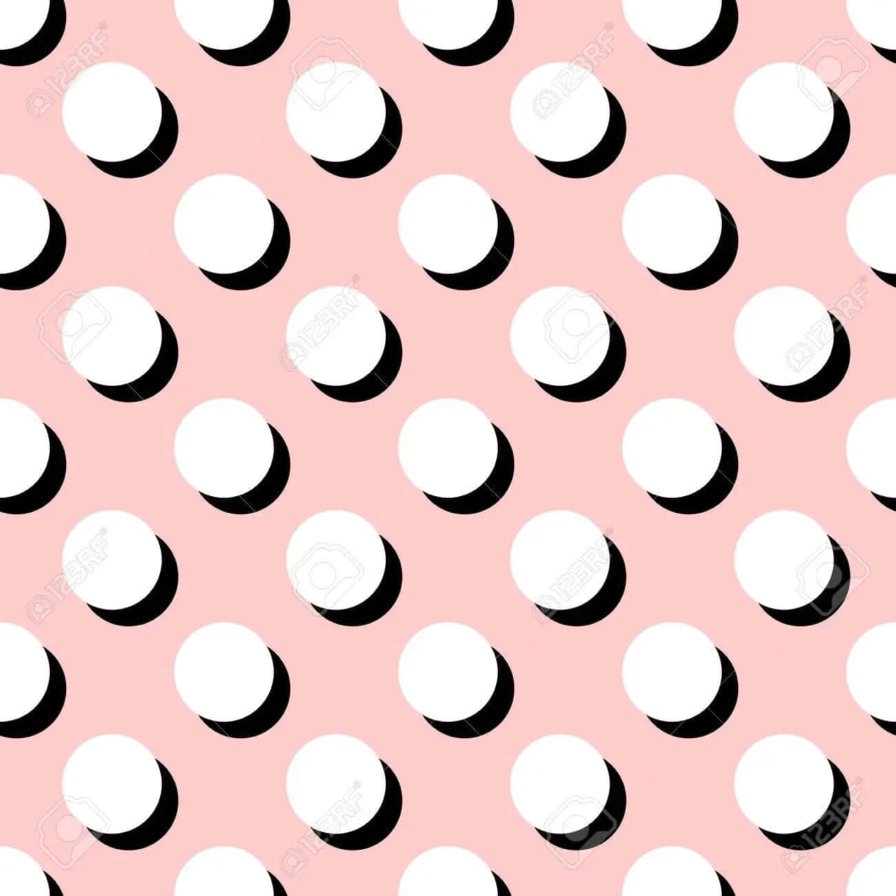 A Pink Background With Black And White Circles Background