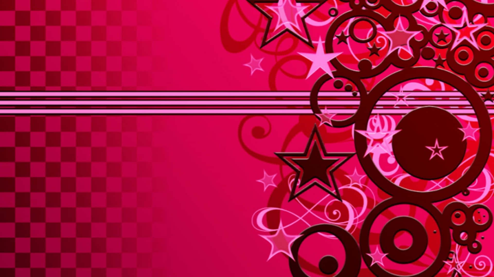 A Pink Background With Stars And Swirls Background