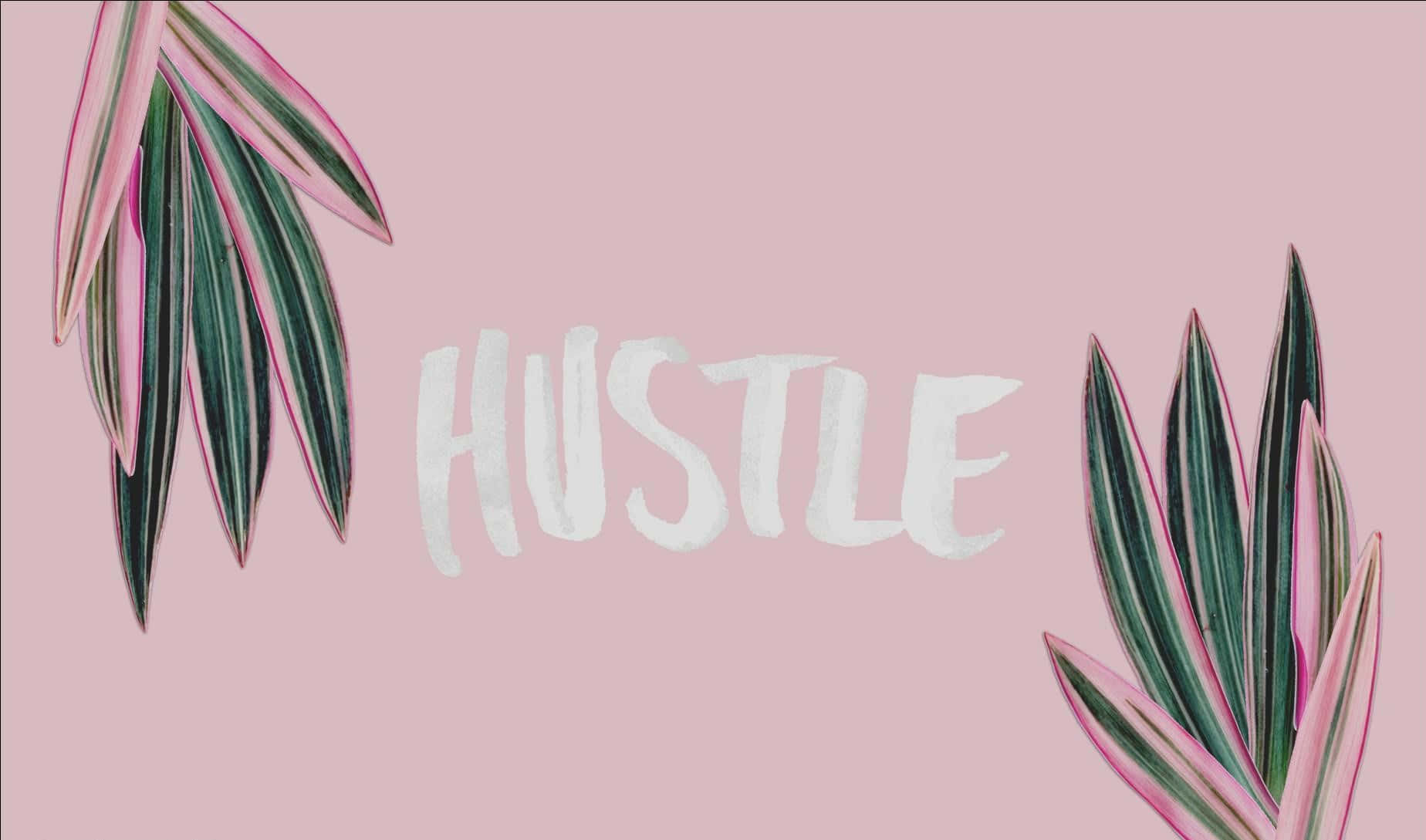 A Pink Background With The Word Hustle On It Background
