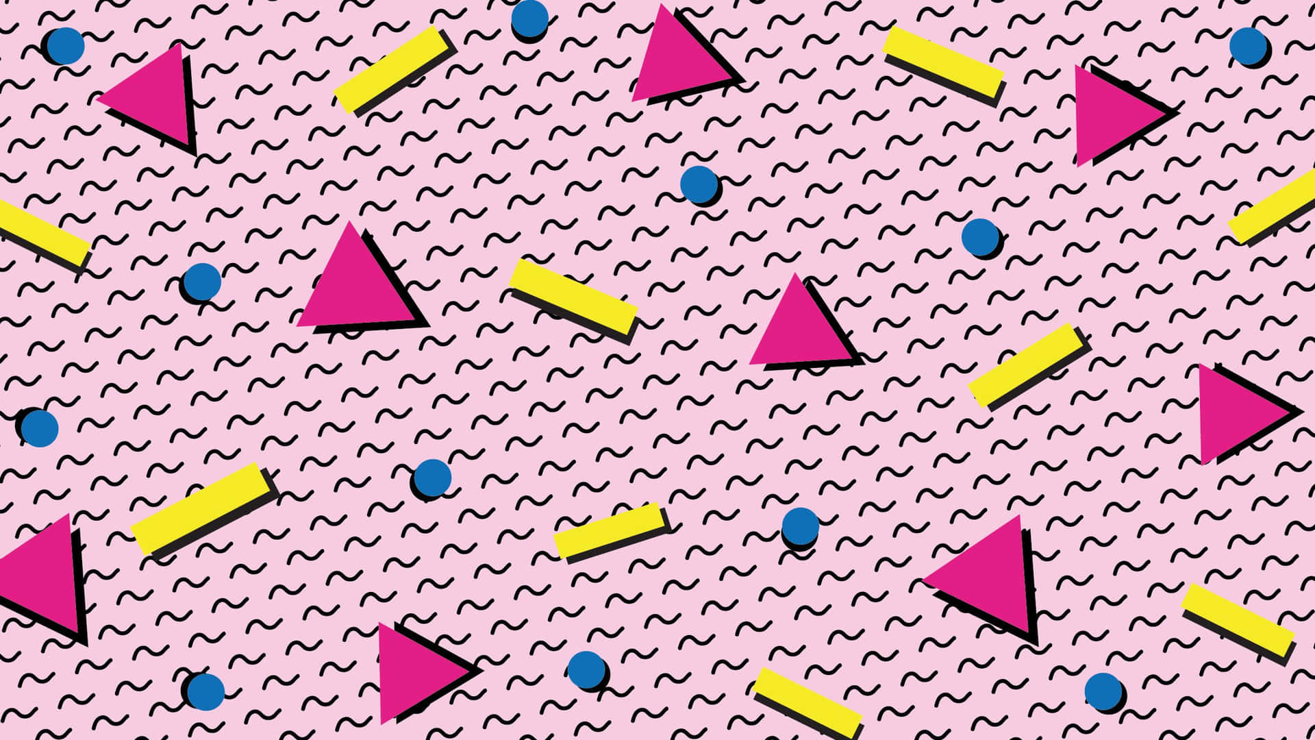 A Pink Background With Triangles And Triangles Background