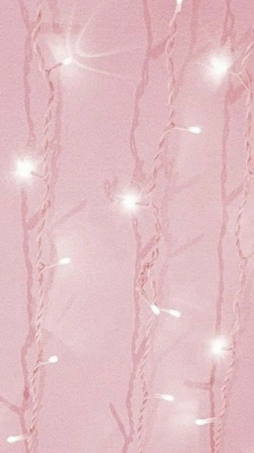 A Pink Background With White Lights On It Background