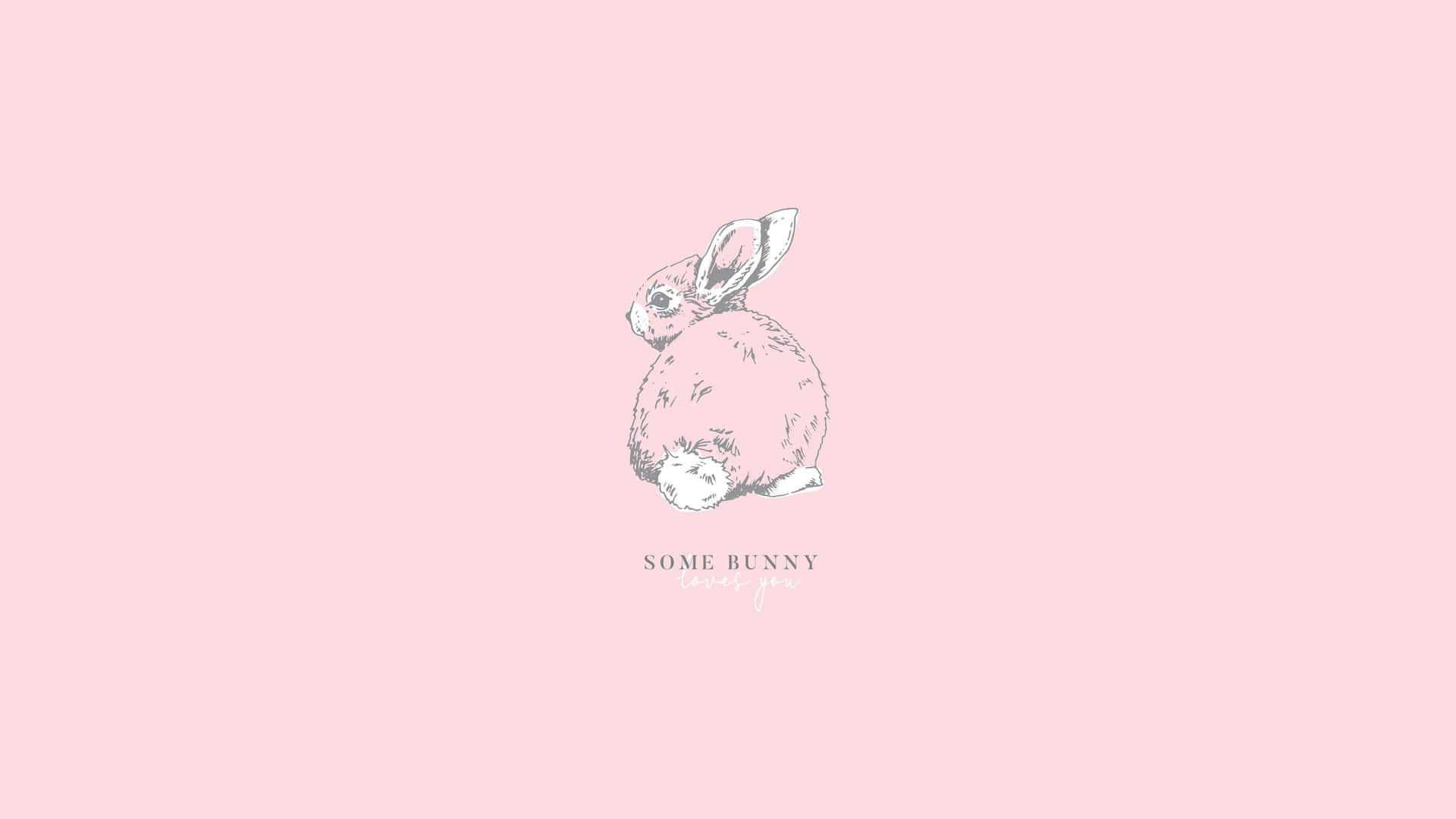 A Pink Bunny With The Words'tee Ru' On It Background