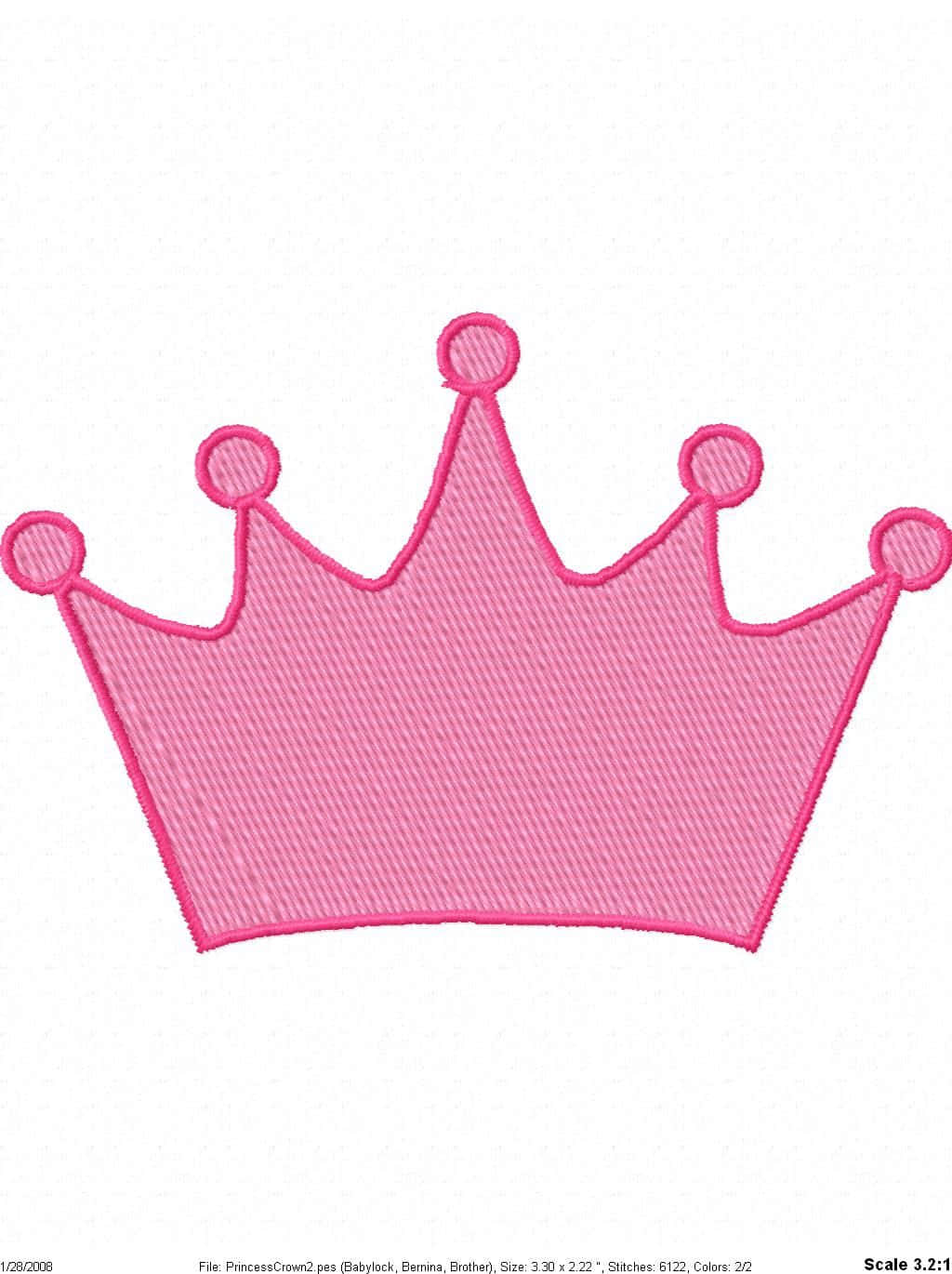 A Pink Crown Embroidery Design Background