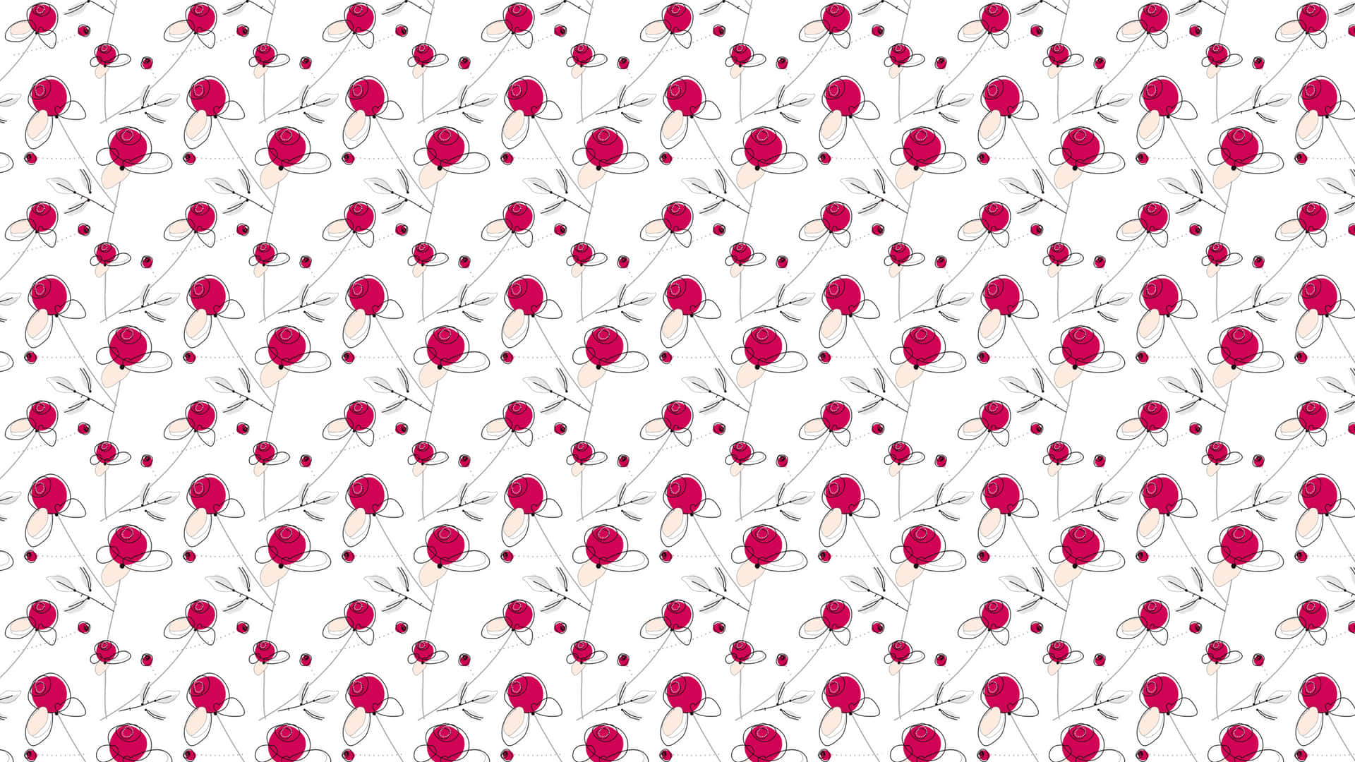 A Pink Flower Pattern On White Background
