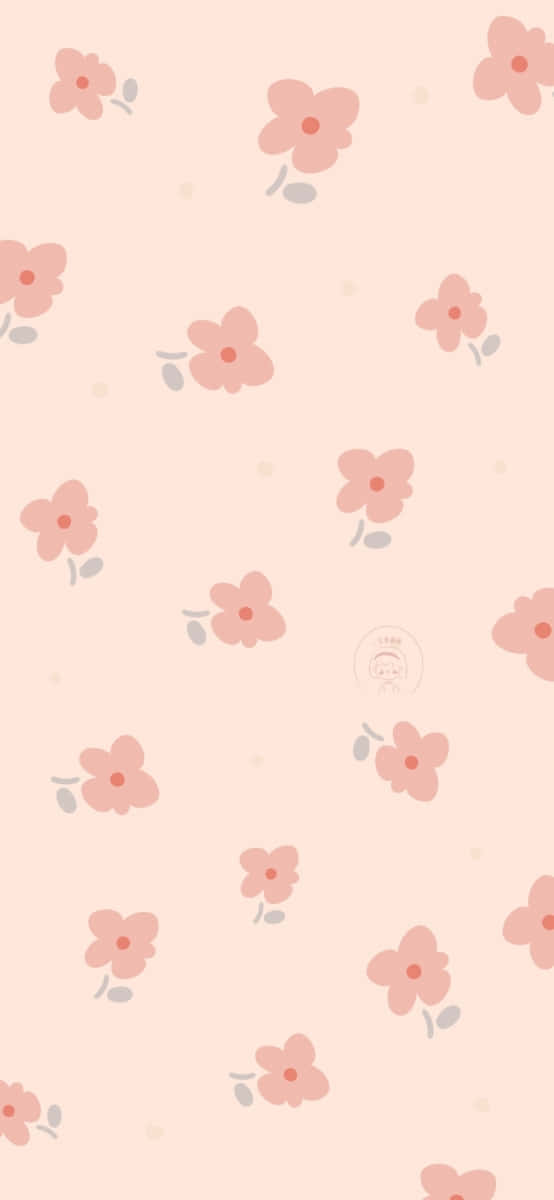 A Pink Flower Pattern With Grey And Pink Flowers