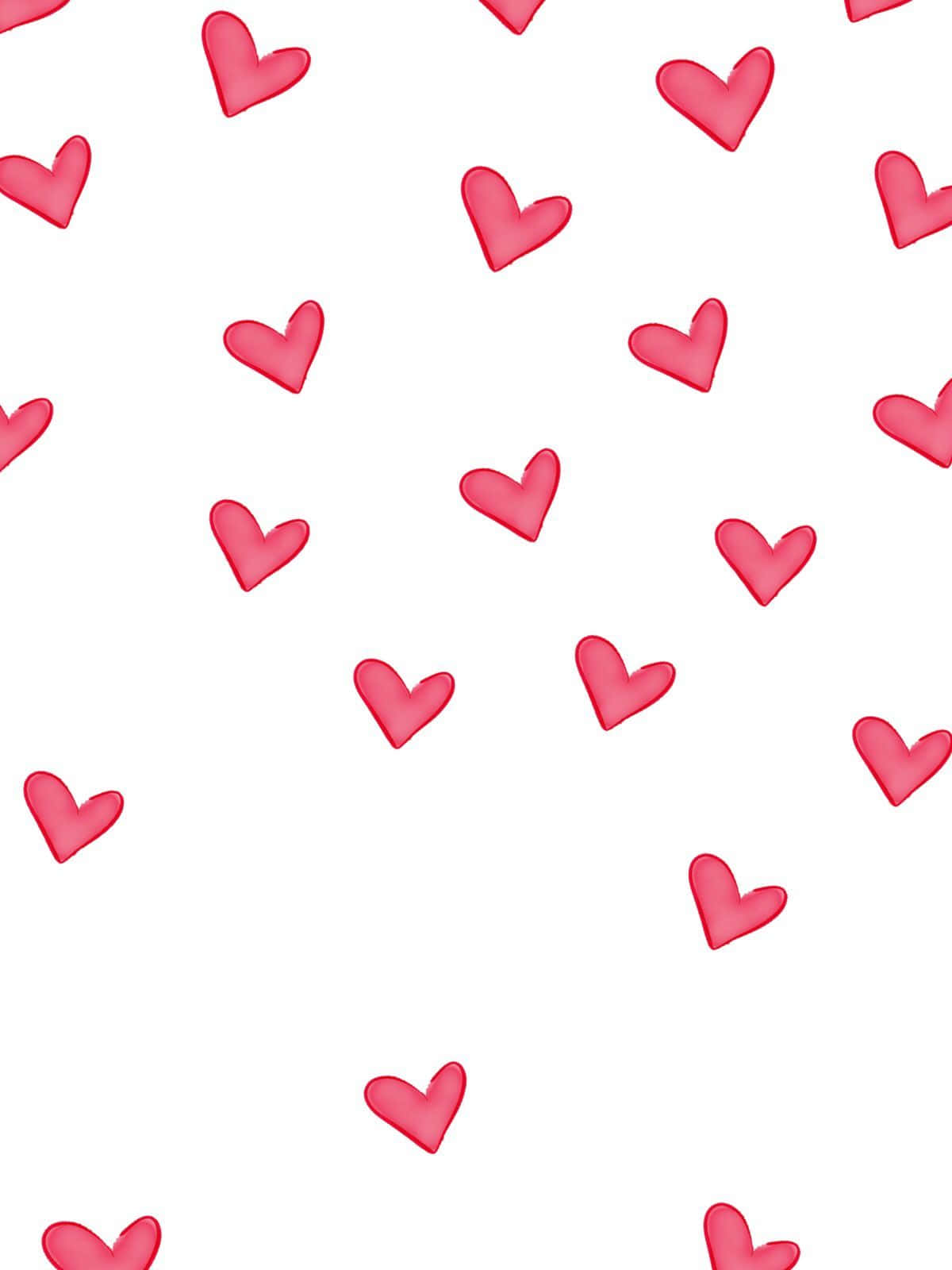 A Pink Heart Pattern On A White Background
