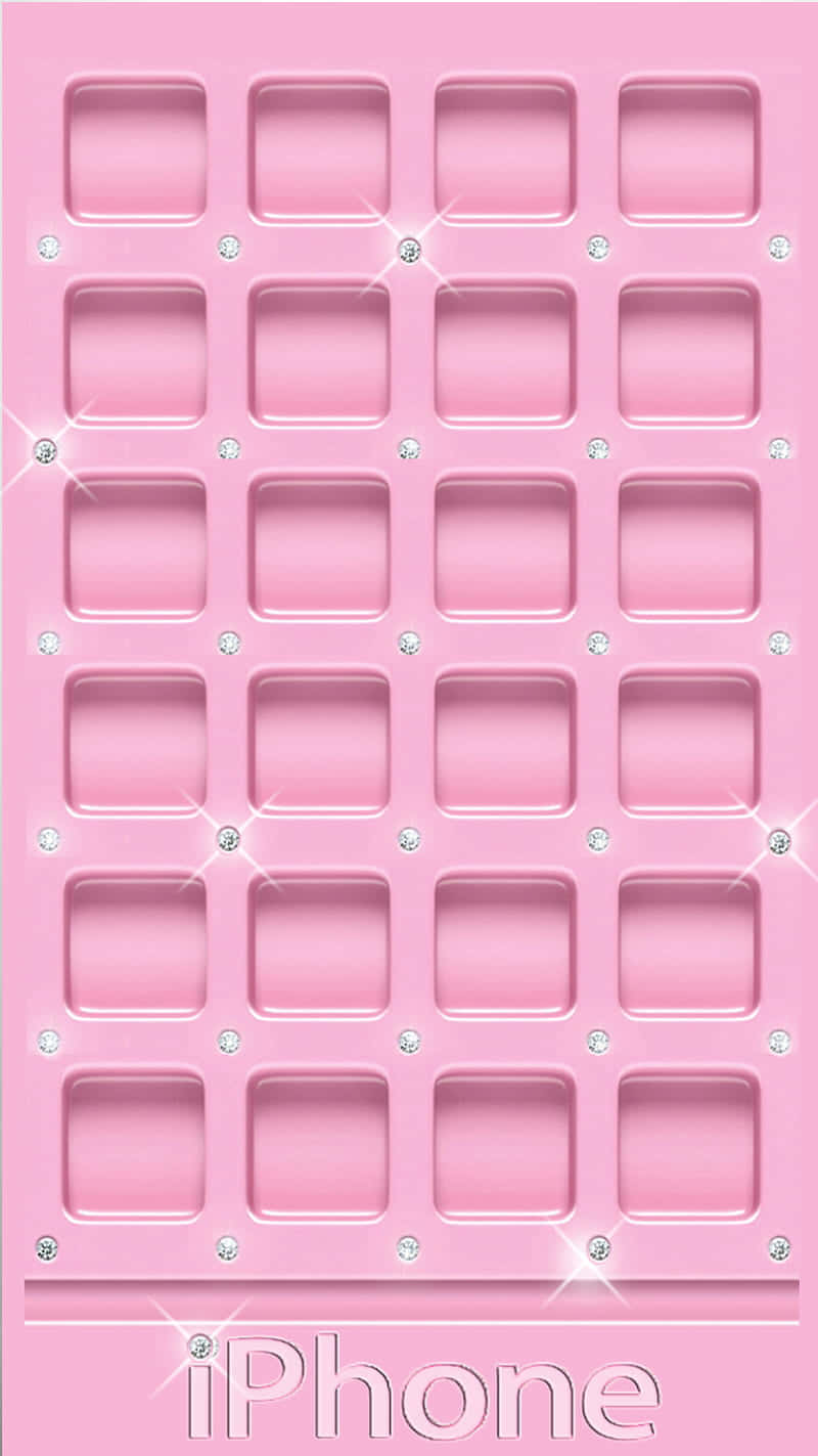 A Pink Iphone Case With A Lot Of Diamonds Background