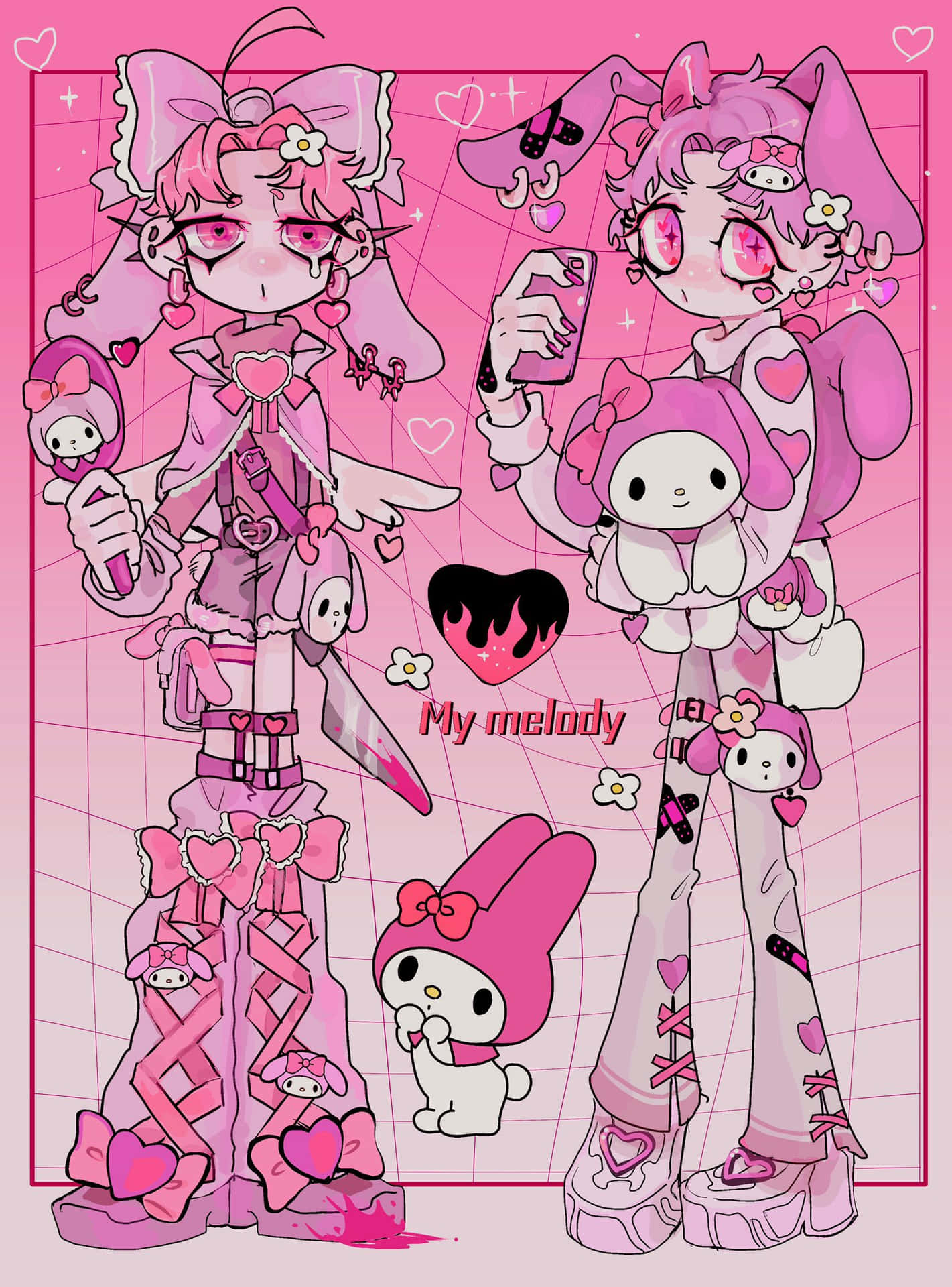 A Pink Kawaii Character With A Pink Bow