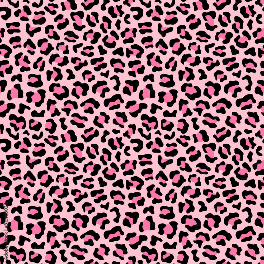 A Pink Leopard Print Wallpaper Background