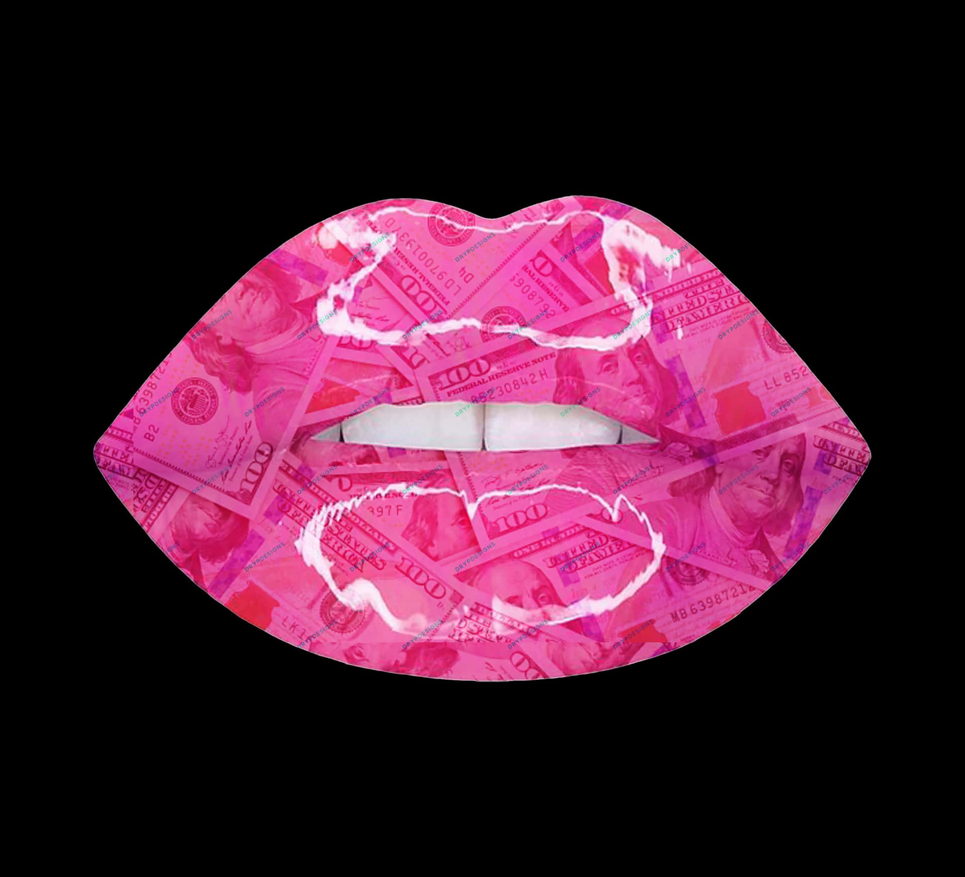 A Pink Lipstick With Money On It Background
