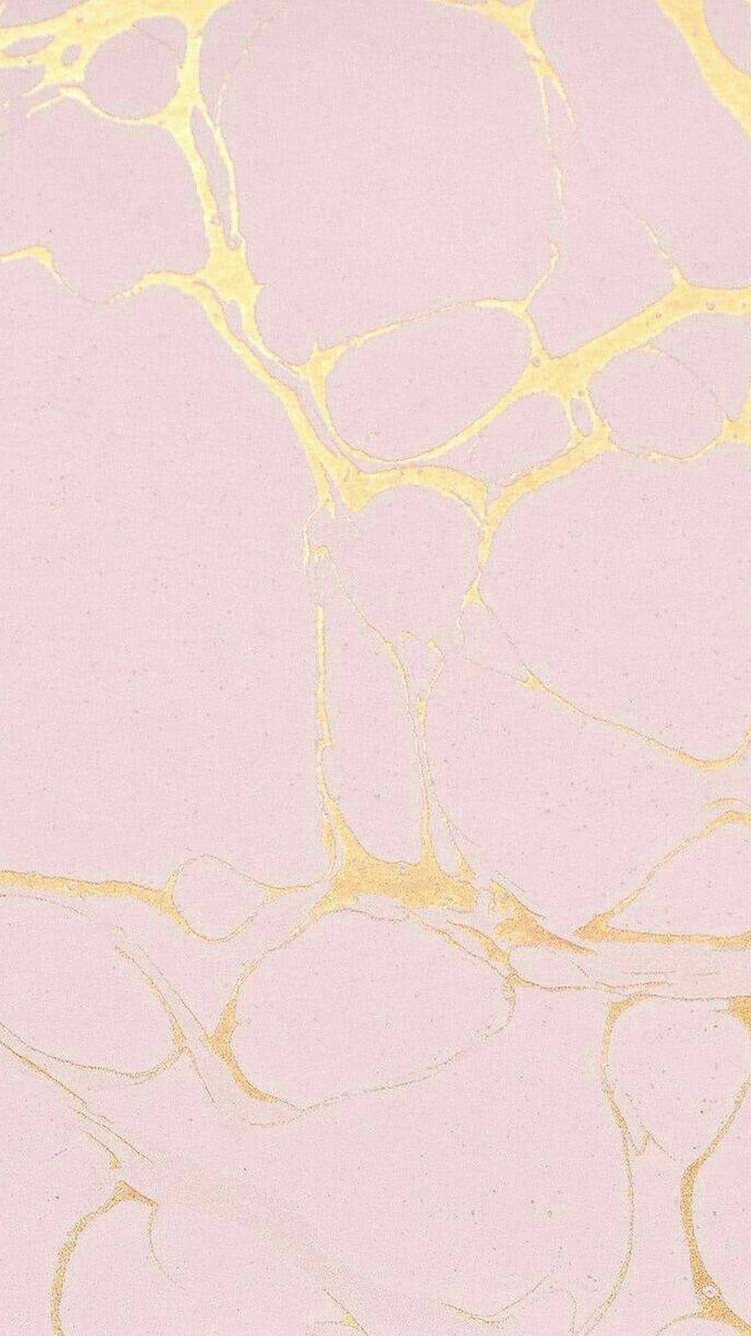 A Pink Marble Background With Gold Paint Background