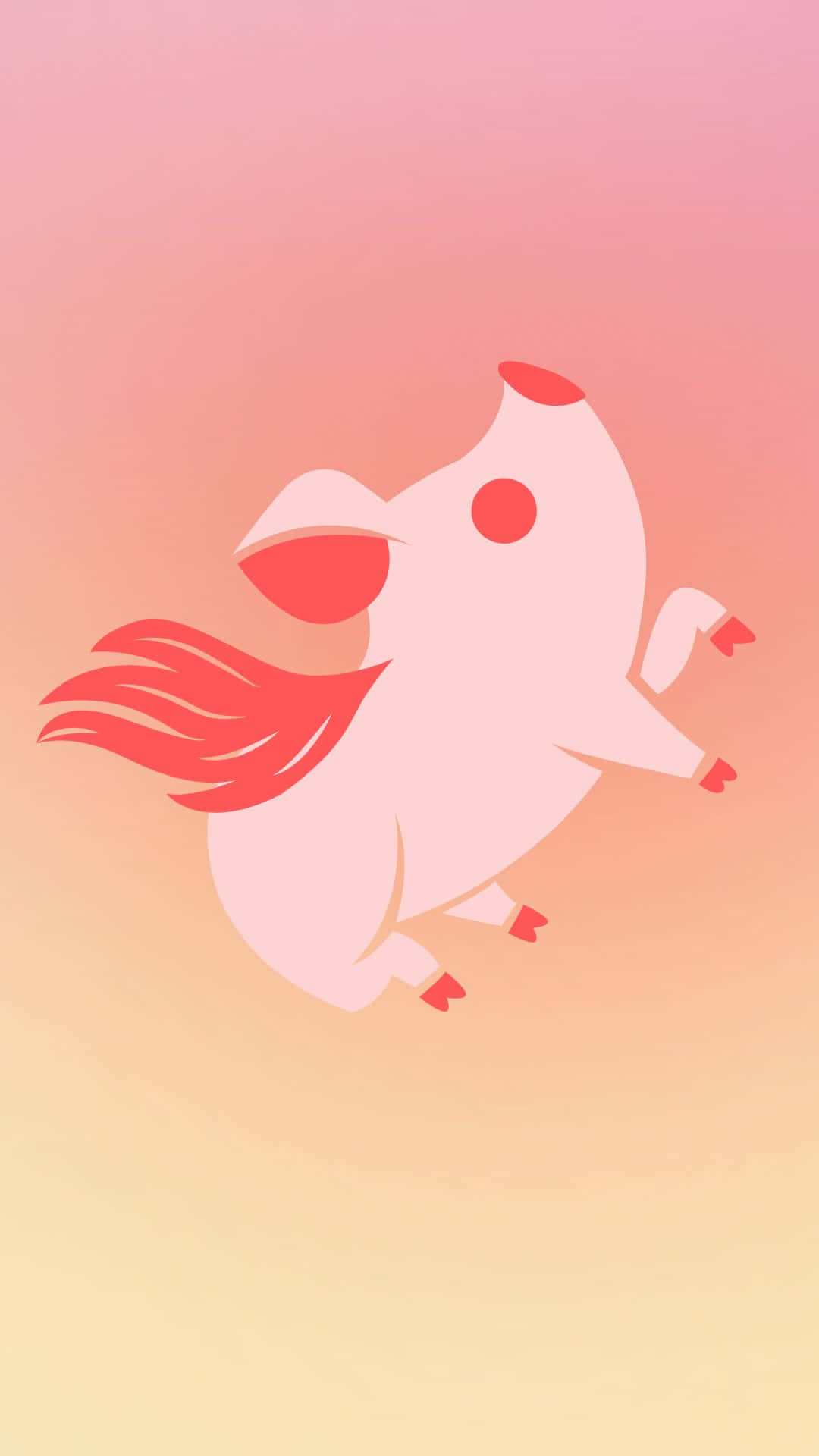 A Pink Pig Flying In The Sky Background