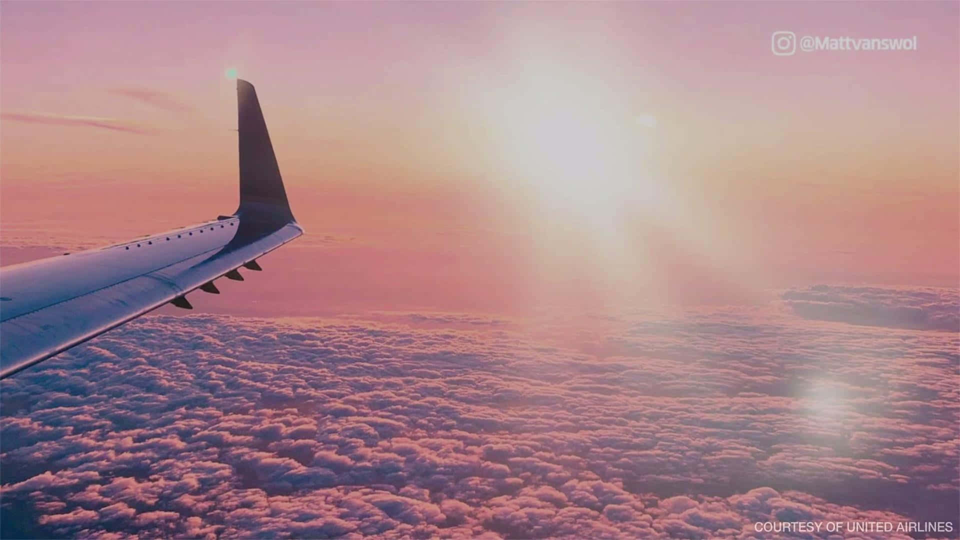 A Pink Plane Taking Flight Background