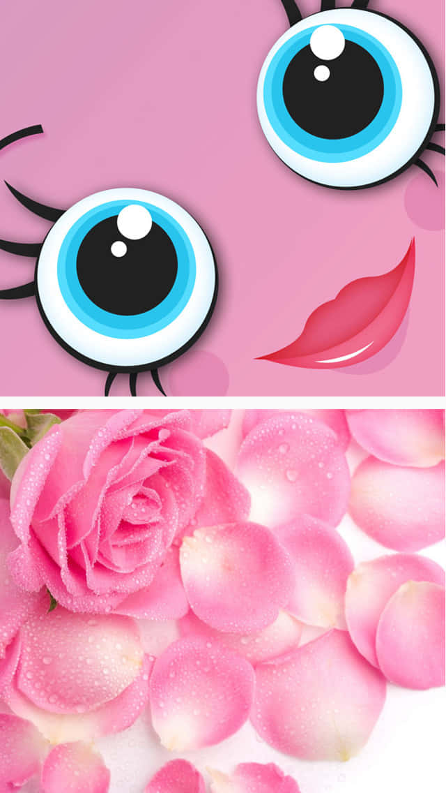 A Pink Rose With A Big Eye And A Pink Flower