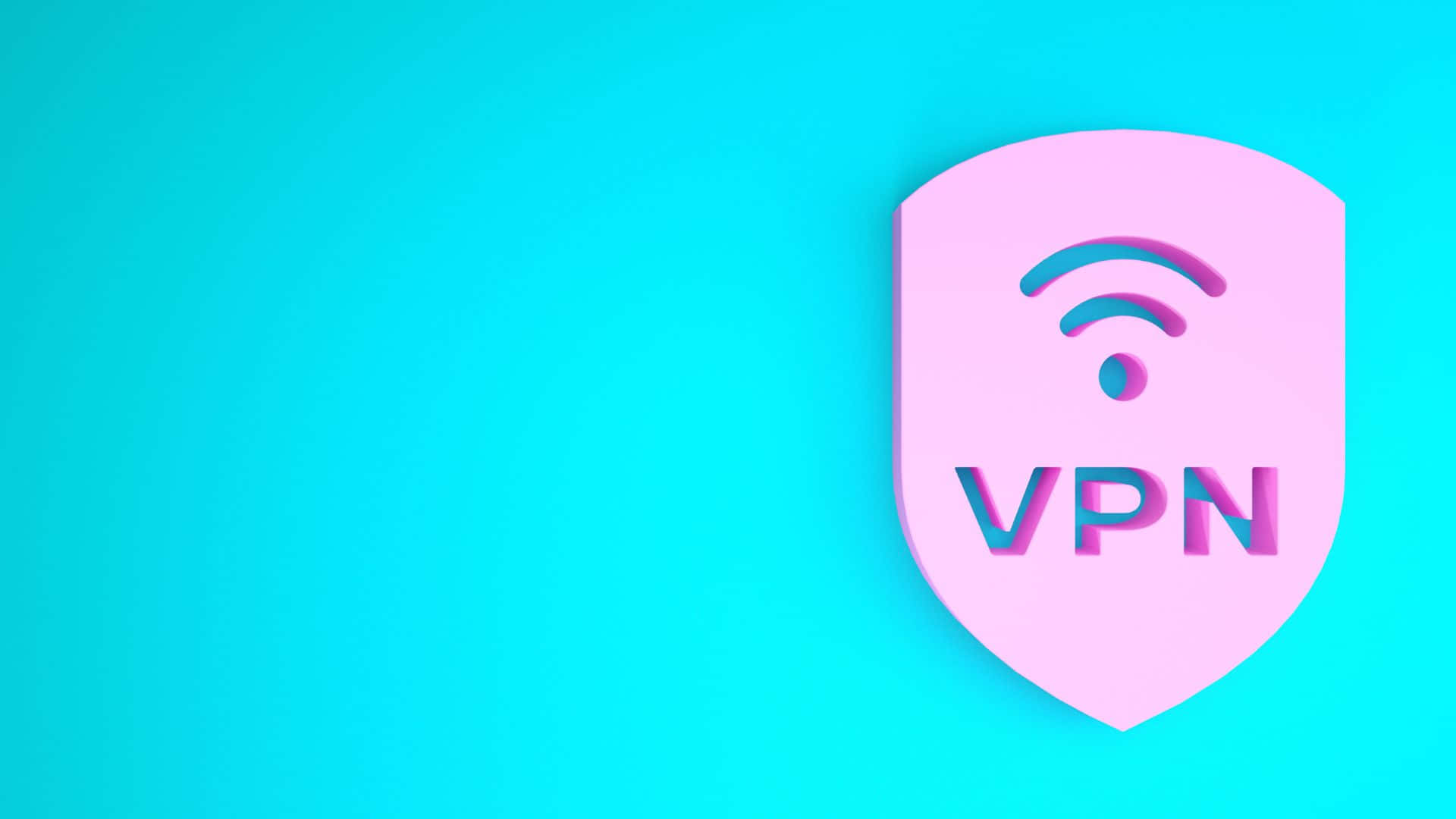 A Pink Vpn Logo On A Blue Background Background