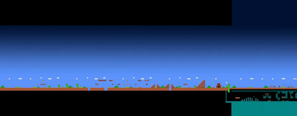 A Pixelated Image Of A City With A Skyline Background