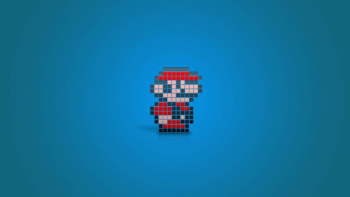 A Pixelated Image Of A Mario Character Background