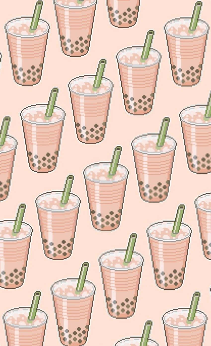 A Pixelated Love For Boba Tea. Background
