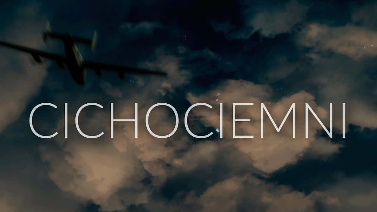 A Plane Flying In The Sky With The Words Chiocemi Background
