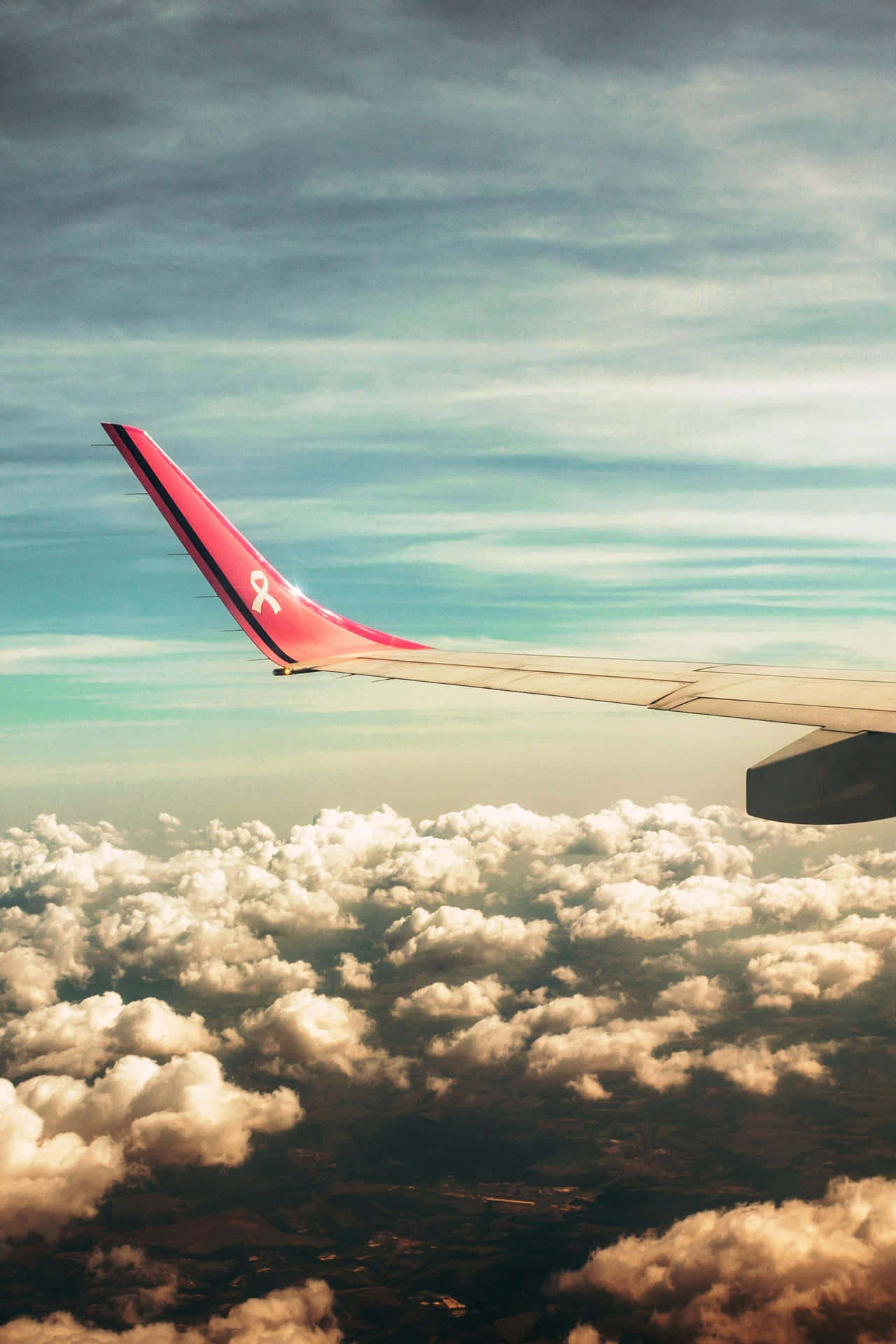 A Plane Wing In The Sky Background