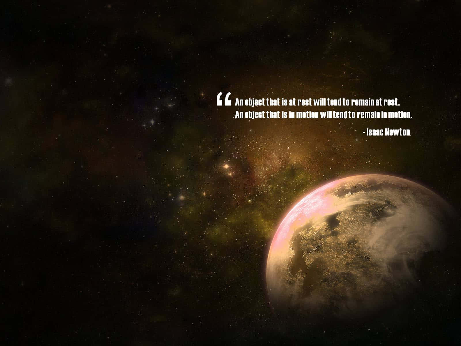 A Planet With A Quote On It Background