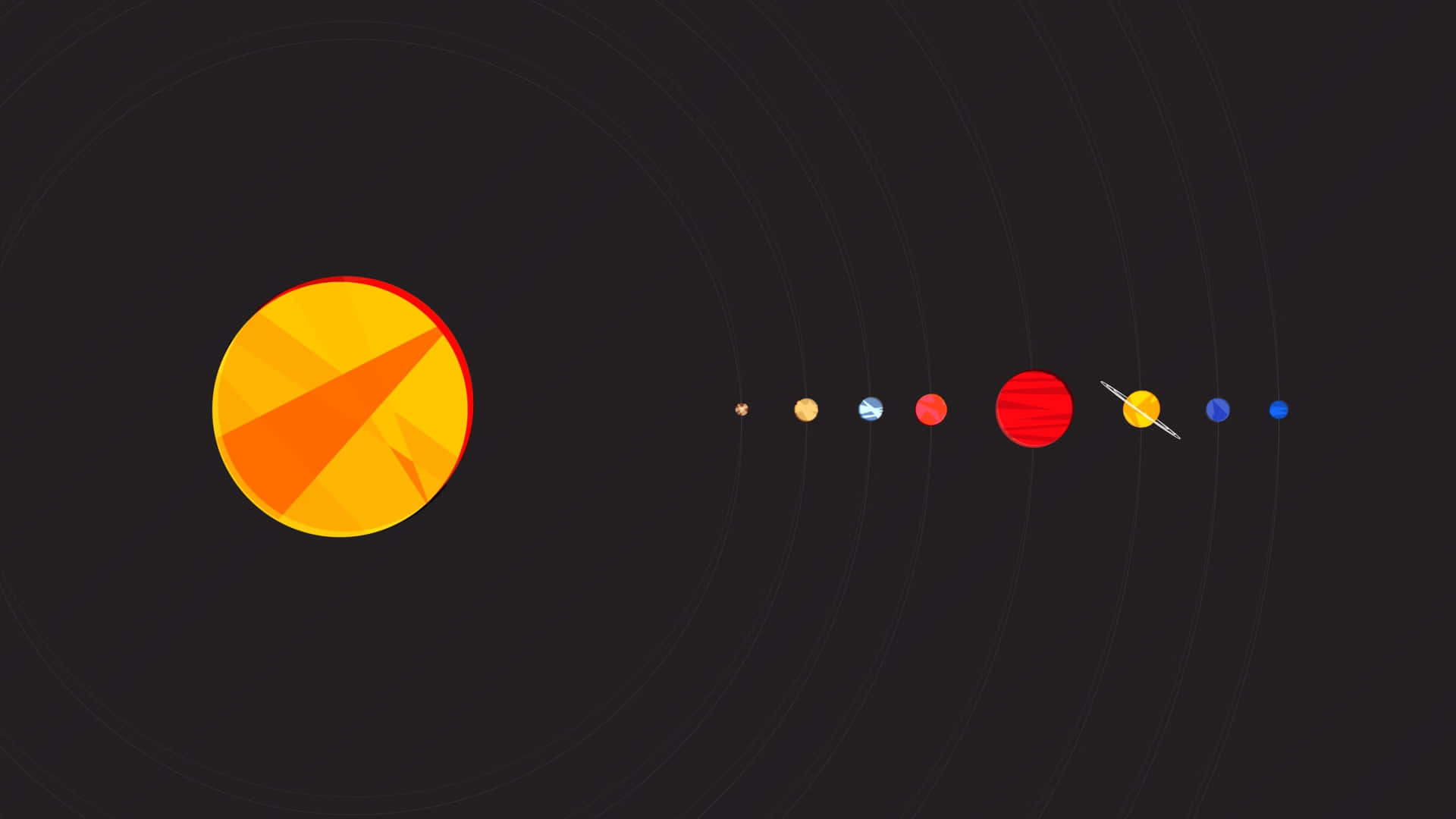 A Planet With A Sun And Other Planets Background