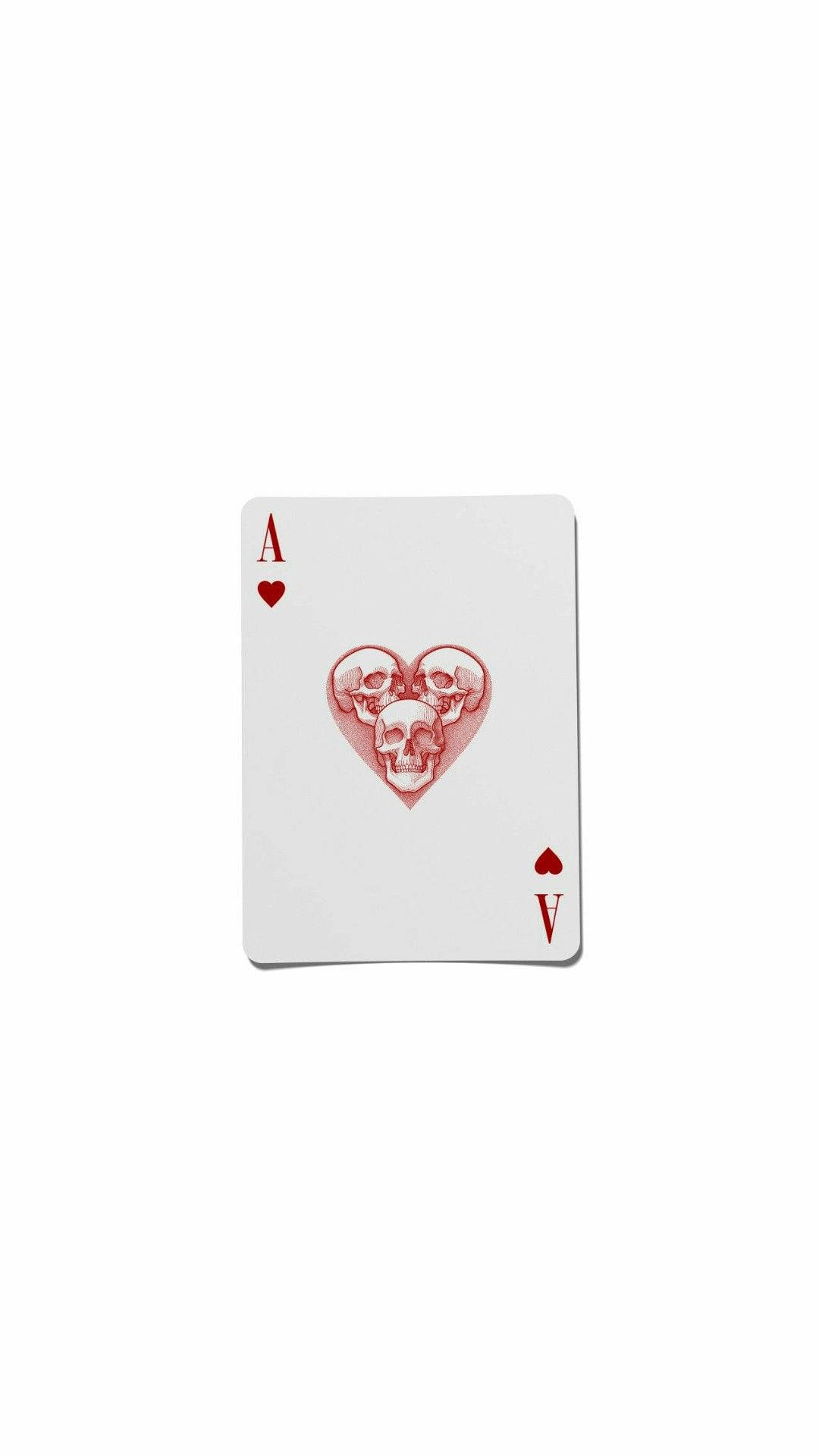 A Playing Card With A Heart On It Background