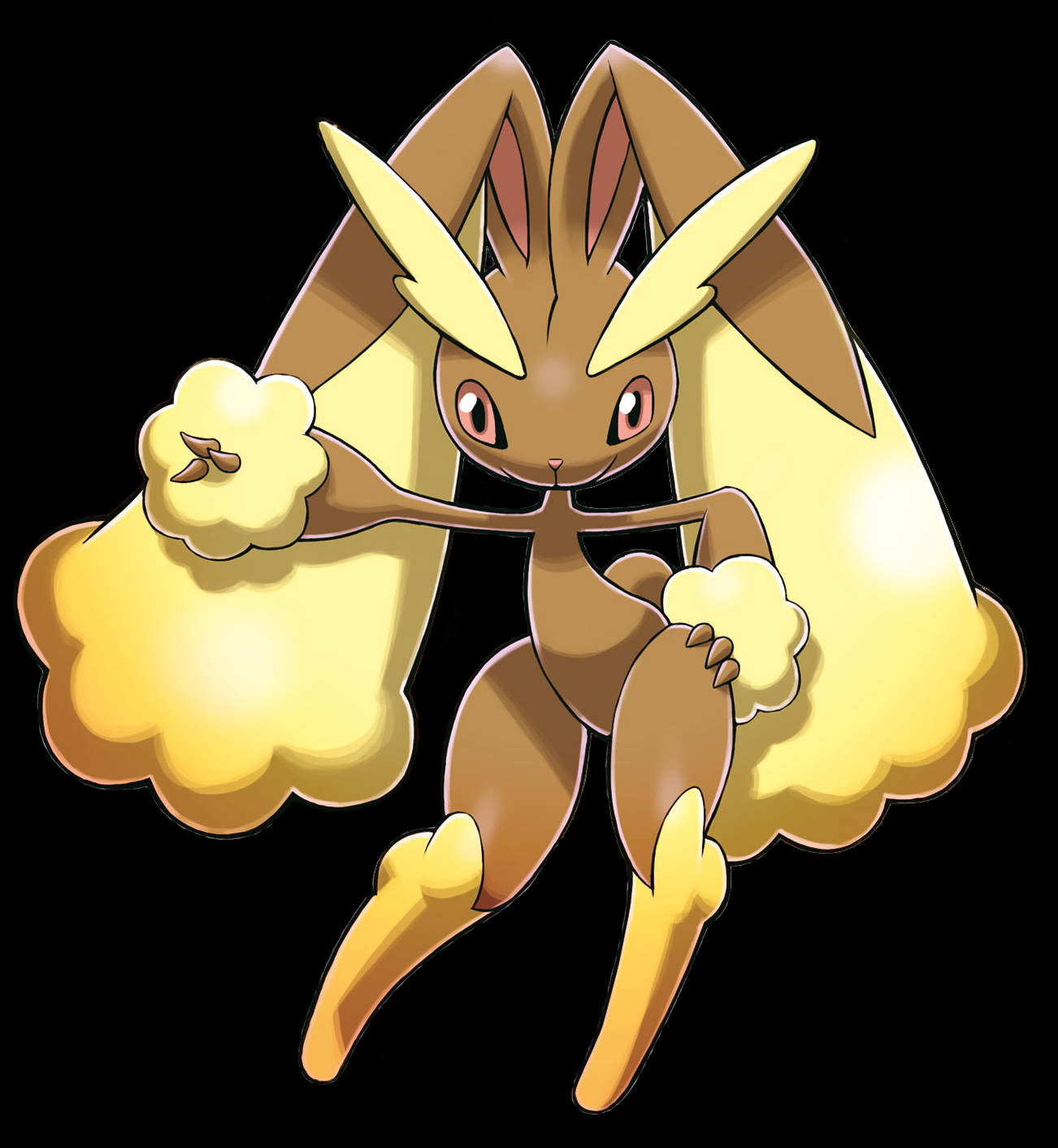 A Pokemon Character With A Yellow Hair And A Yellow Tail Background