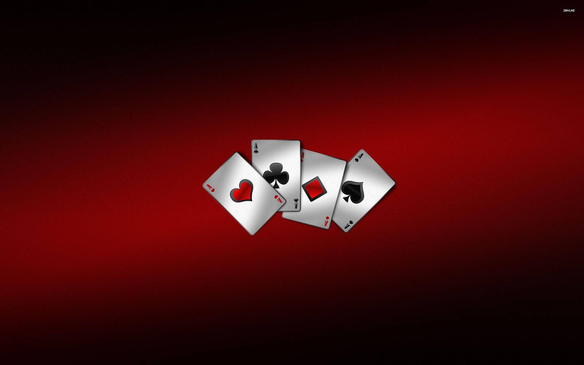 A Poker Card With A Red Background Background