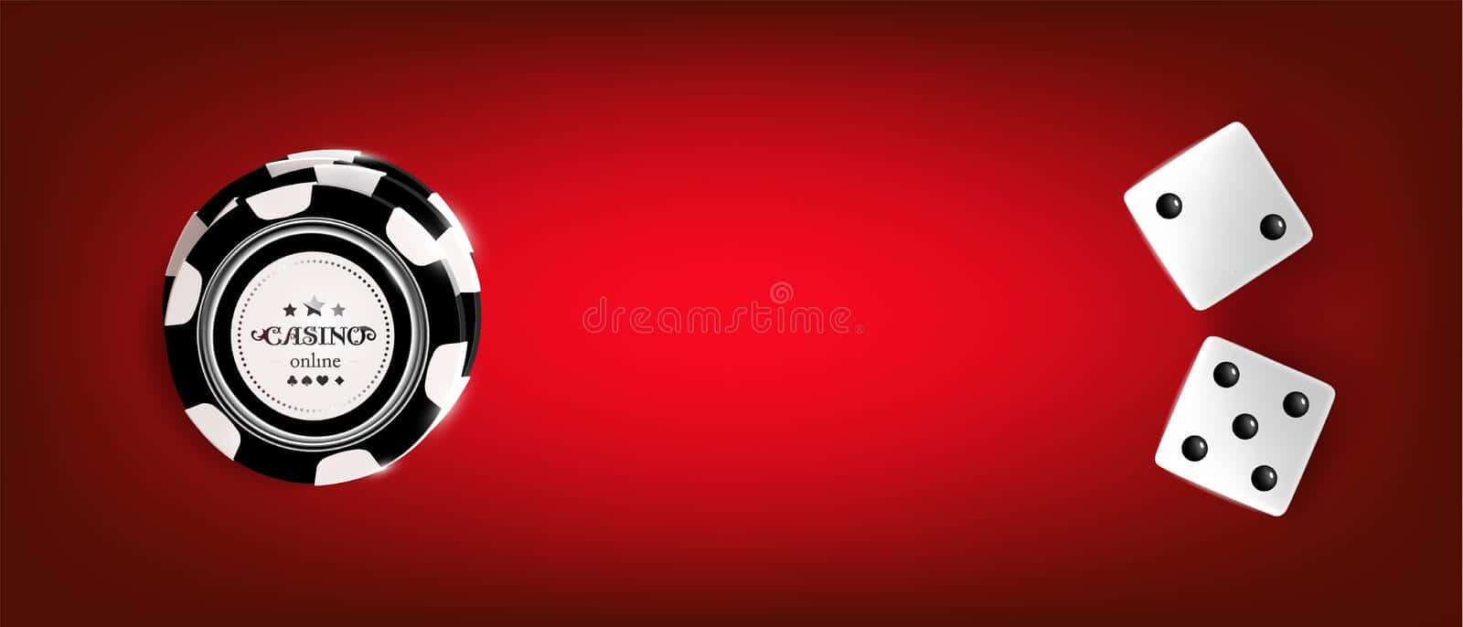 A Poker Chip And Dice On A Red Background Royalty Illustration Background
