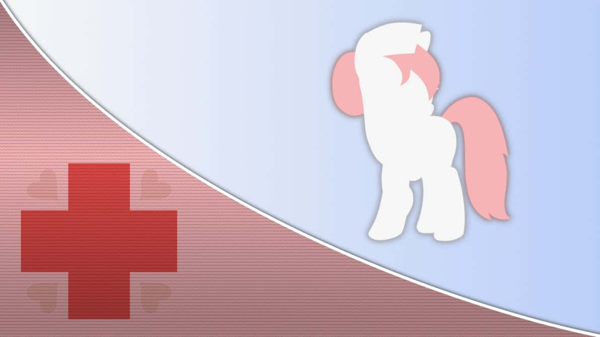 A Pony With A Red Cross On It Background