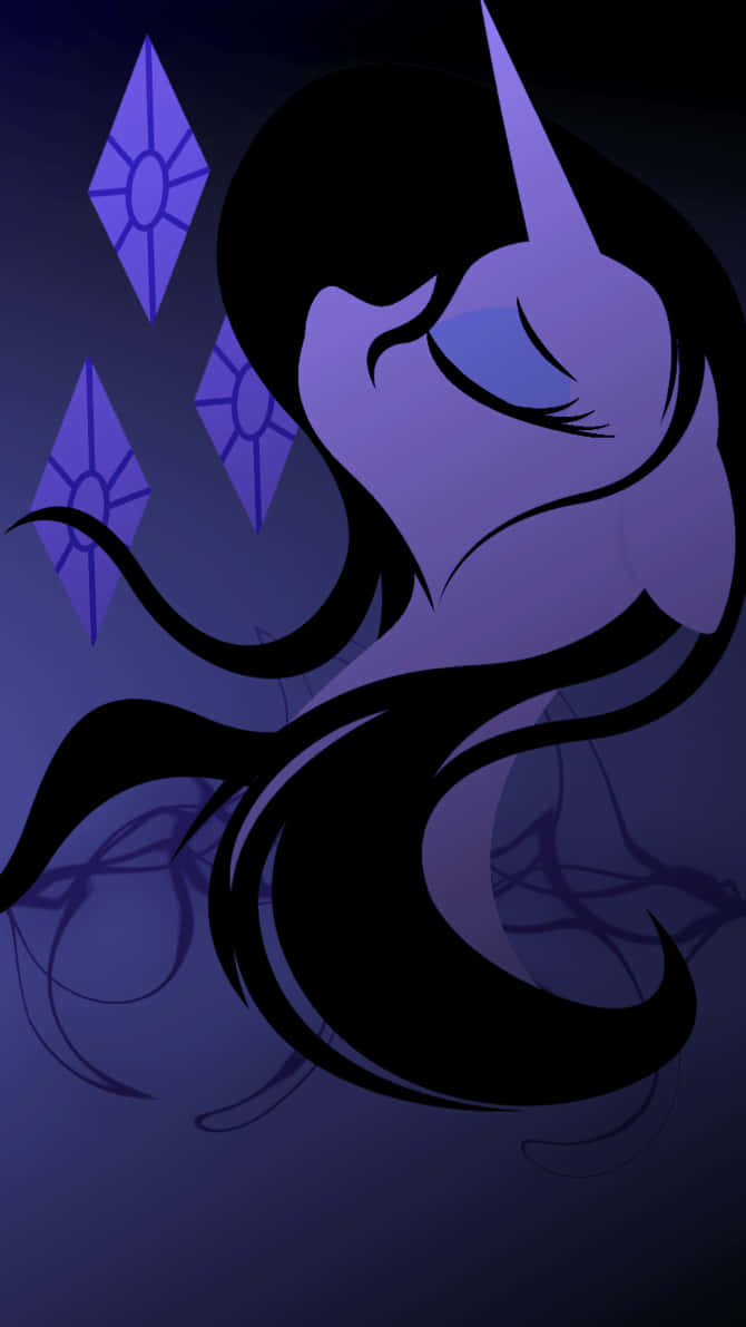 A Pony With Long Hair And A Purple Background Background