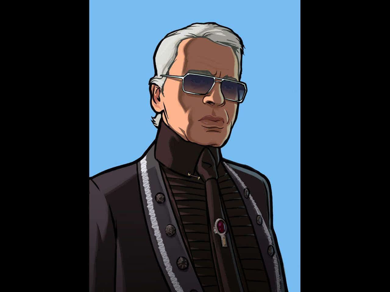 A Portrait Of Fashion Designer Karl Lagerfeld Background