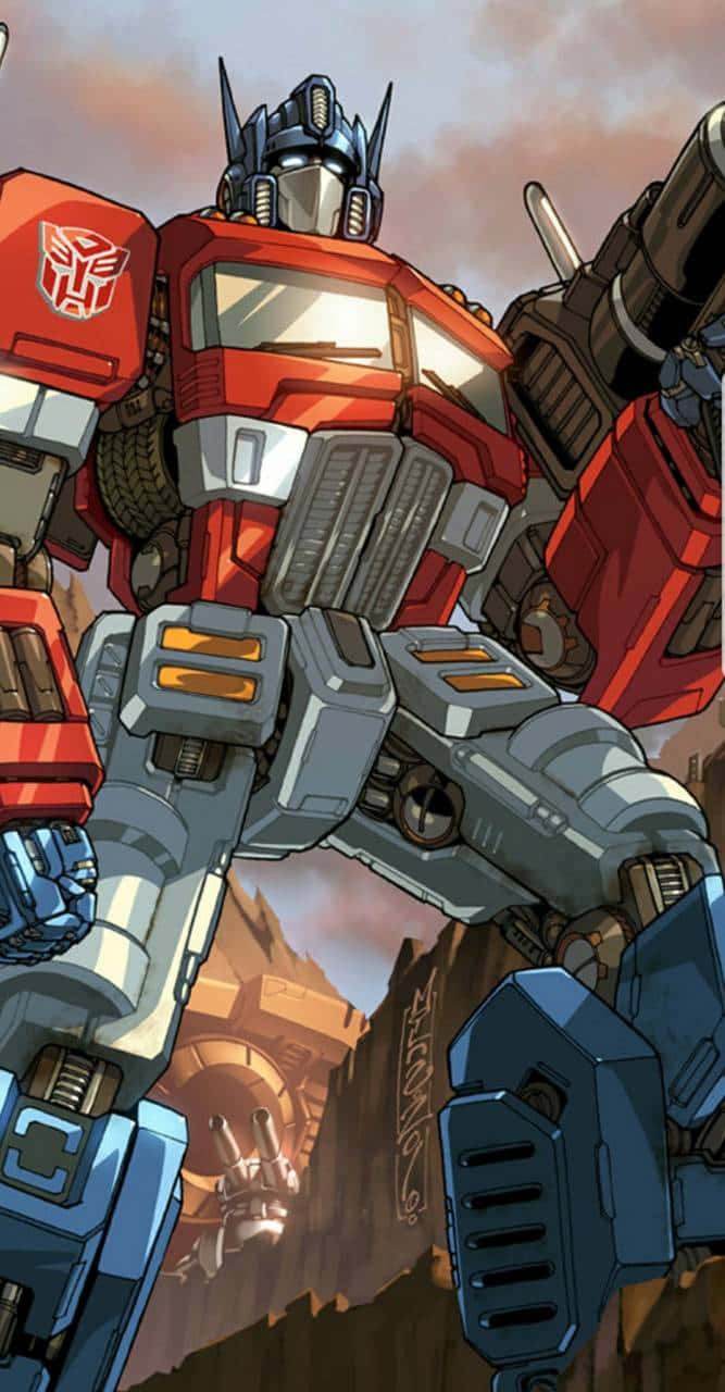 A Portrait Of The Heroic Optimus Prime Background