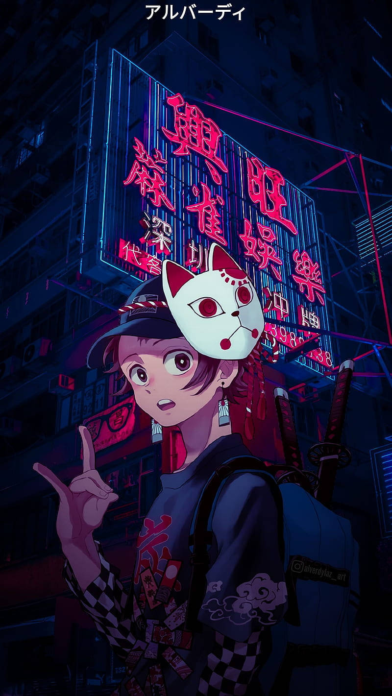 A Poster For A Movie With A Girl In A Mask Background