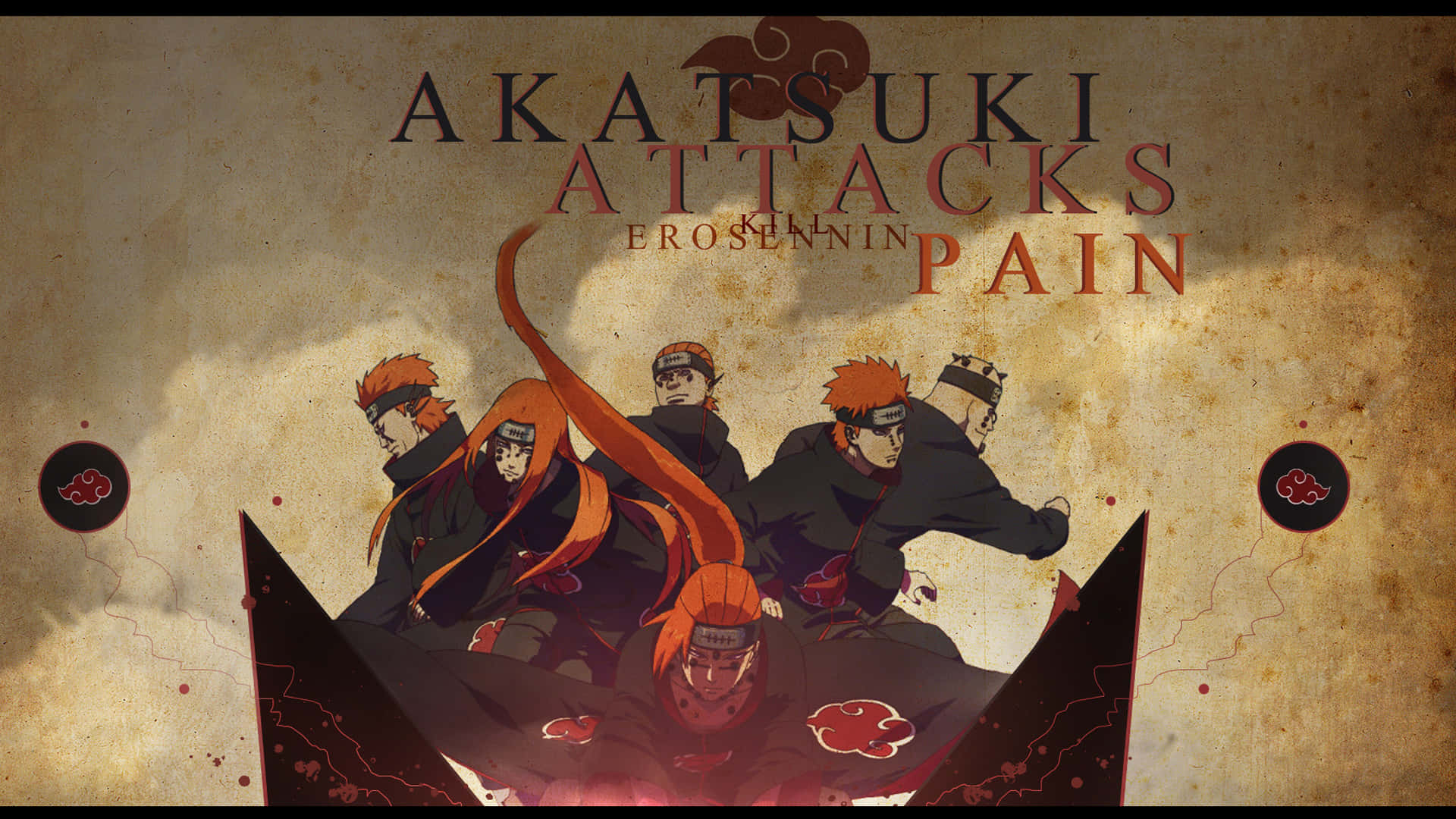 A Poster For Akatsuki Attacks From The Pain Background