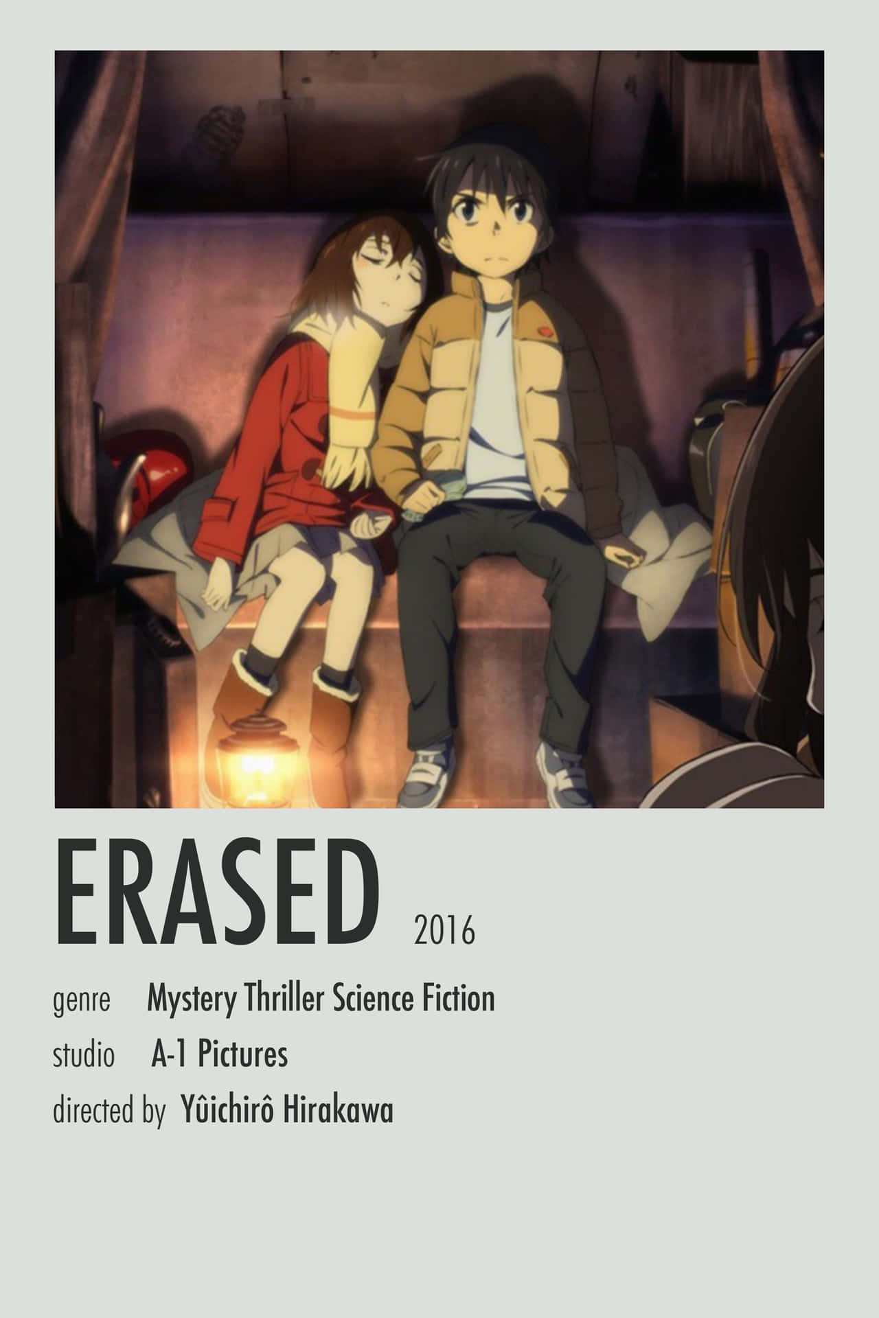 A Poster For The Anime Erased Background