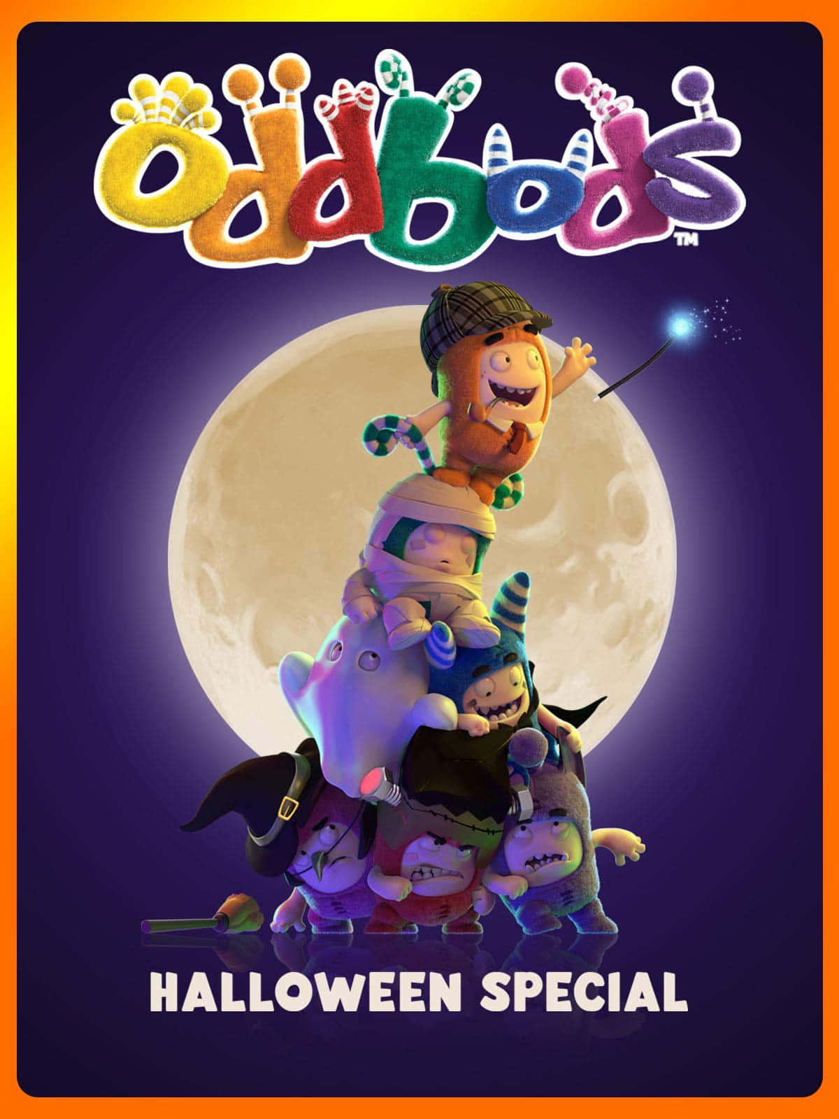 A Poster For The Halloween Special Of The Game Oddbods Background