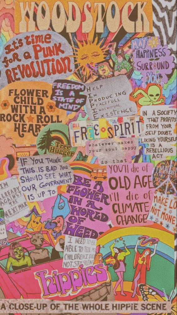 A Poster For The Woodstock Festival Background