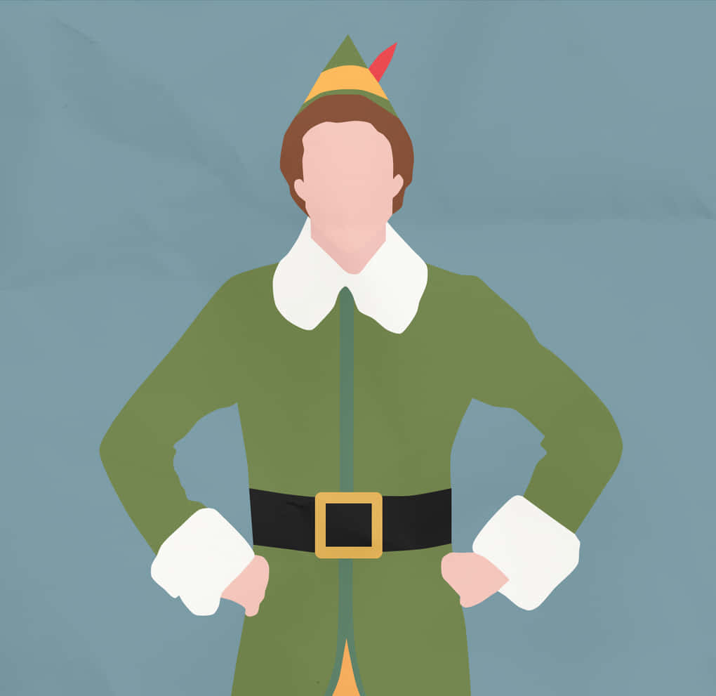 A Poster Of An Elf In A Green Outfit Background