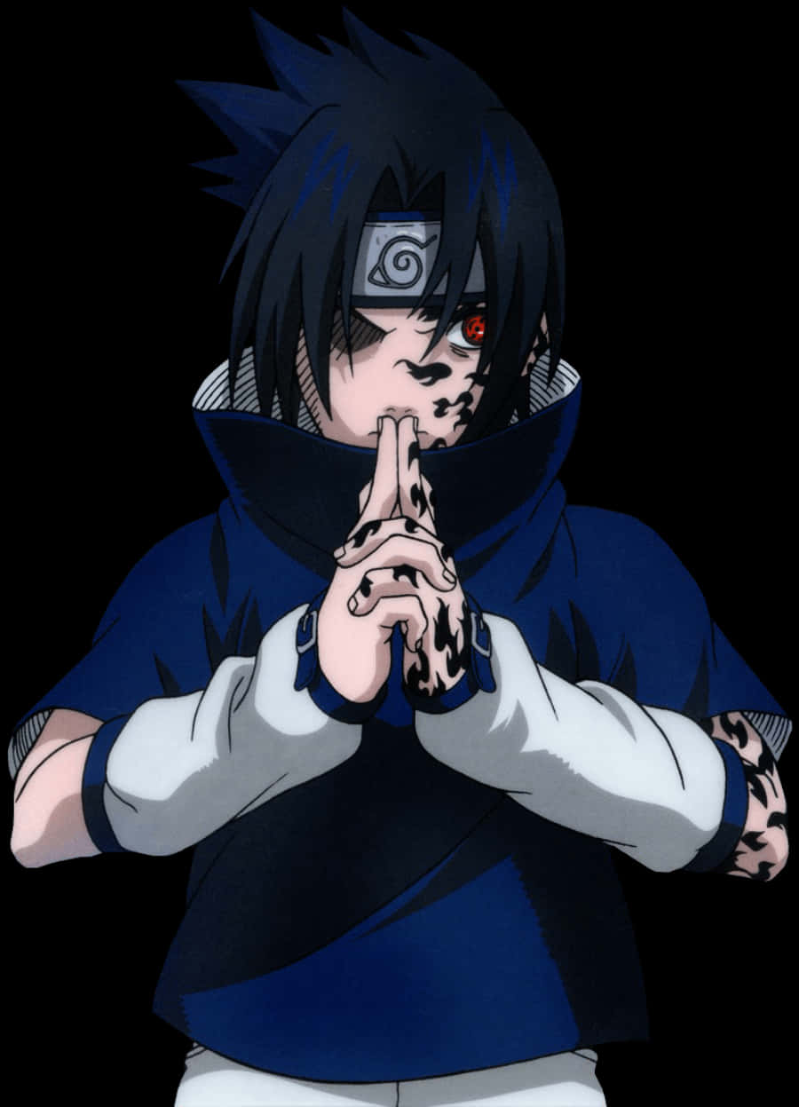 A Poster Of Sasuke And The Curse Of The Sharingan Background