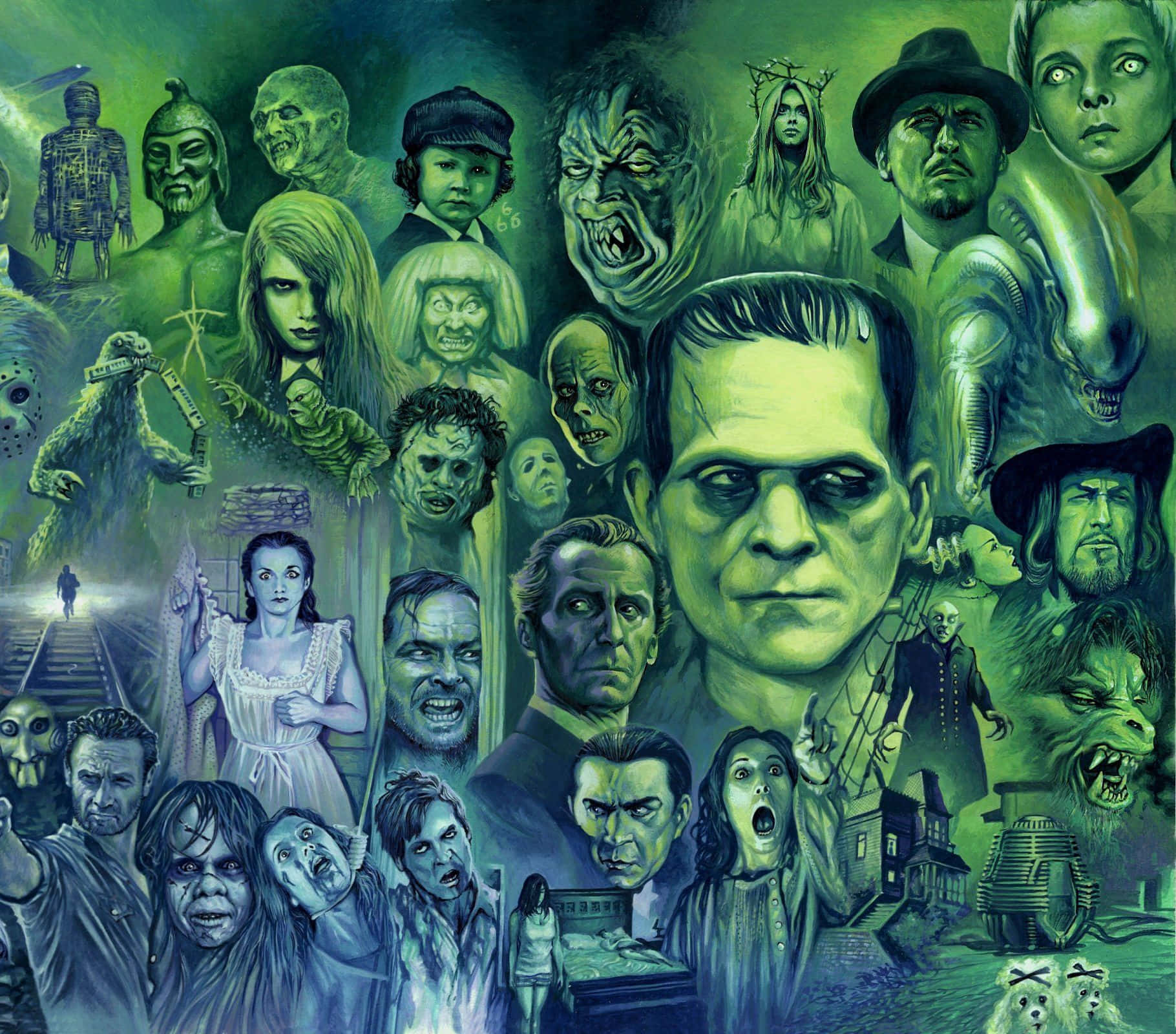 A Poster Of The Frankenstein Monsters Background